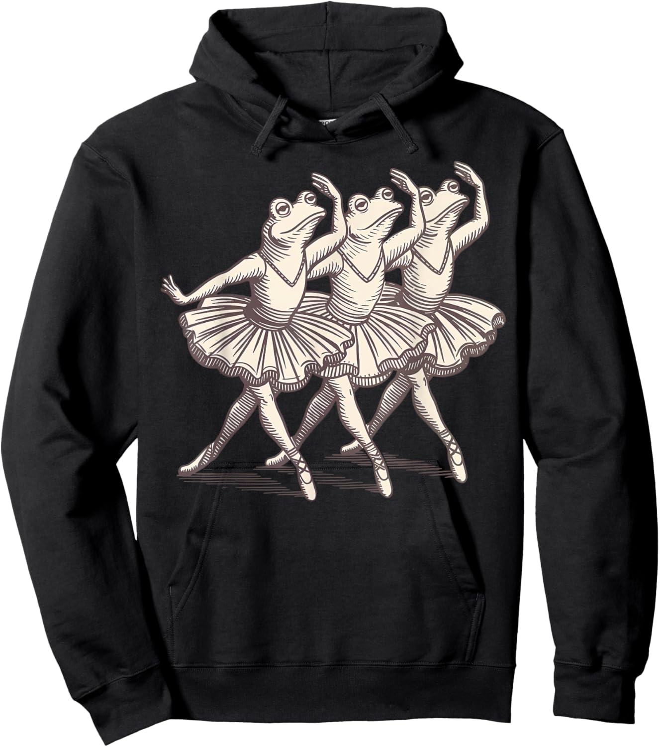 Retro Frogs Ballet Dancer Dance Women Girls Ballerina Frog Hoodie - Hoodie | Black