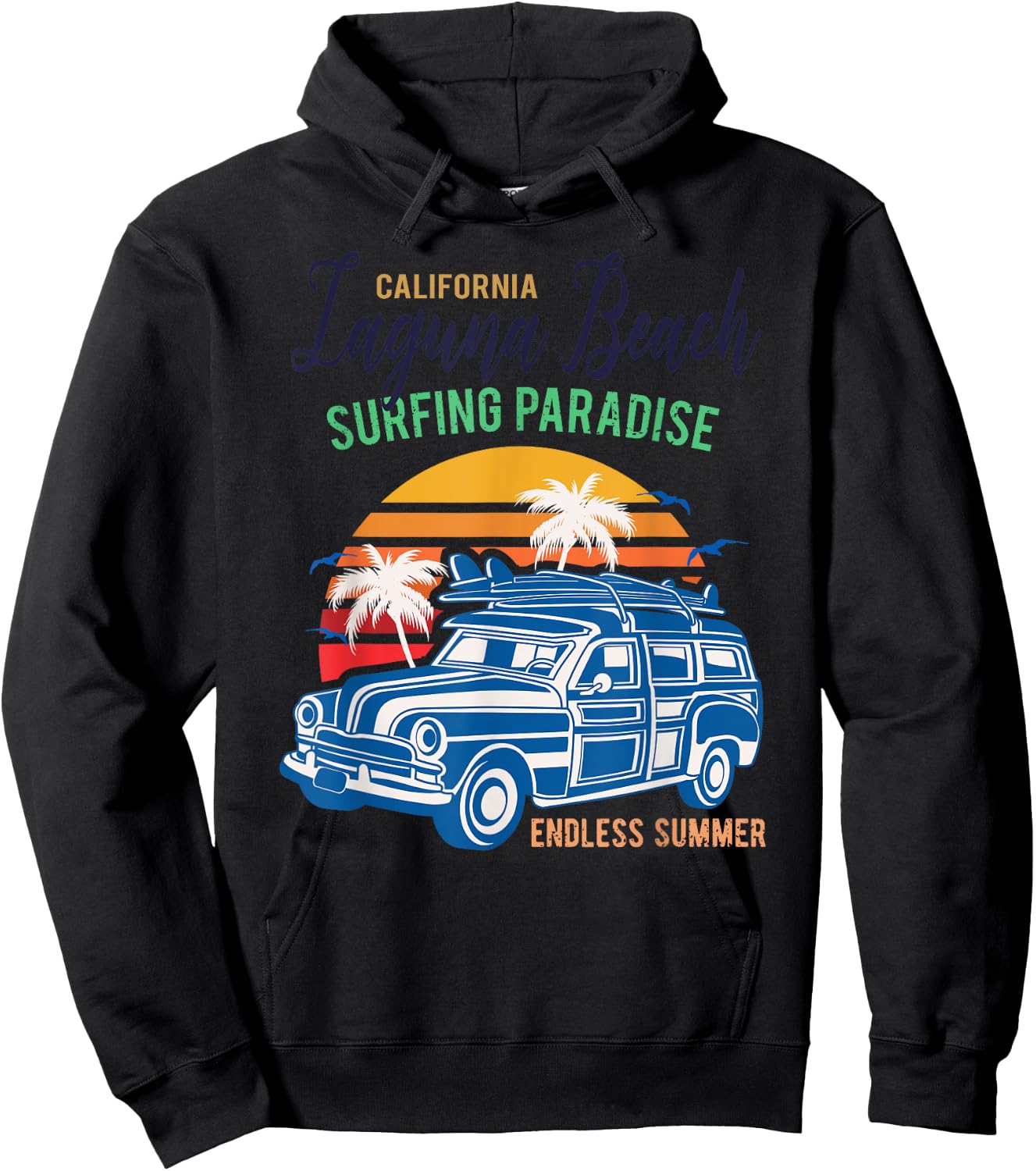 Surf California Laguna Beach Shirt 70s 80s Laguna CA Shirt Hoodie - Hoodie | Black