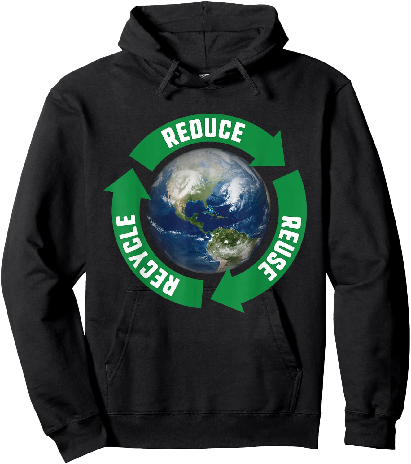 Reduce Reuse Recycle April 22 Earth Day Hoodie - Hoodie | Black