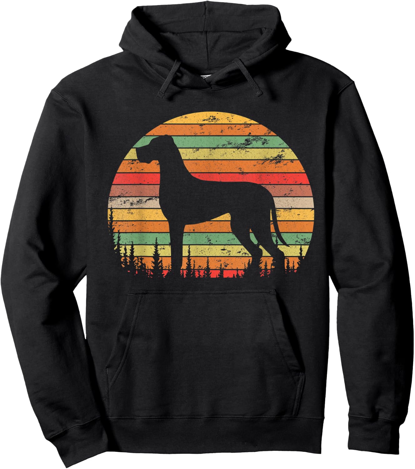 Vintage Retro Shirt Great Dane Dog Women Kid Hoodie - Hoodie | Black