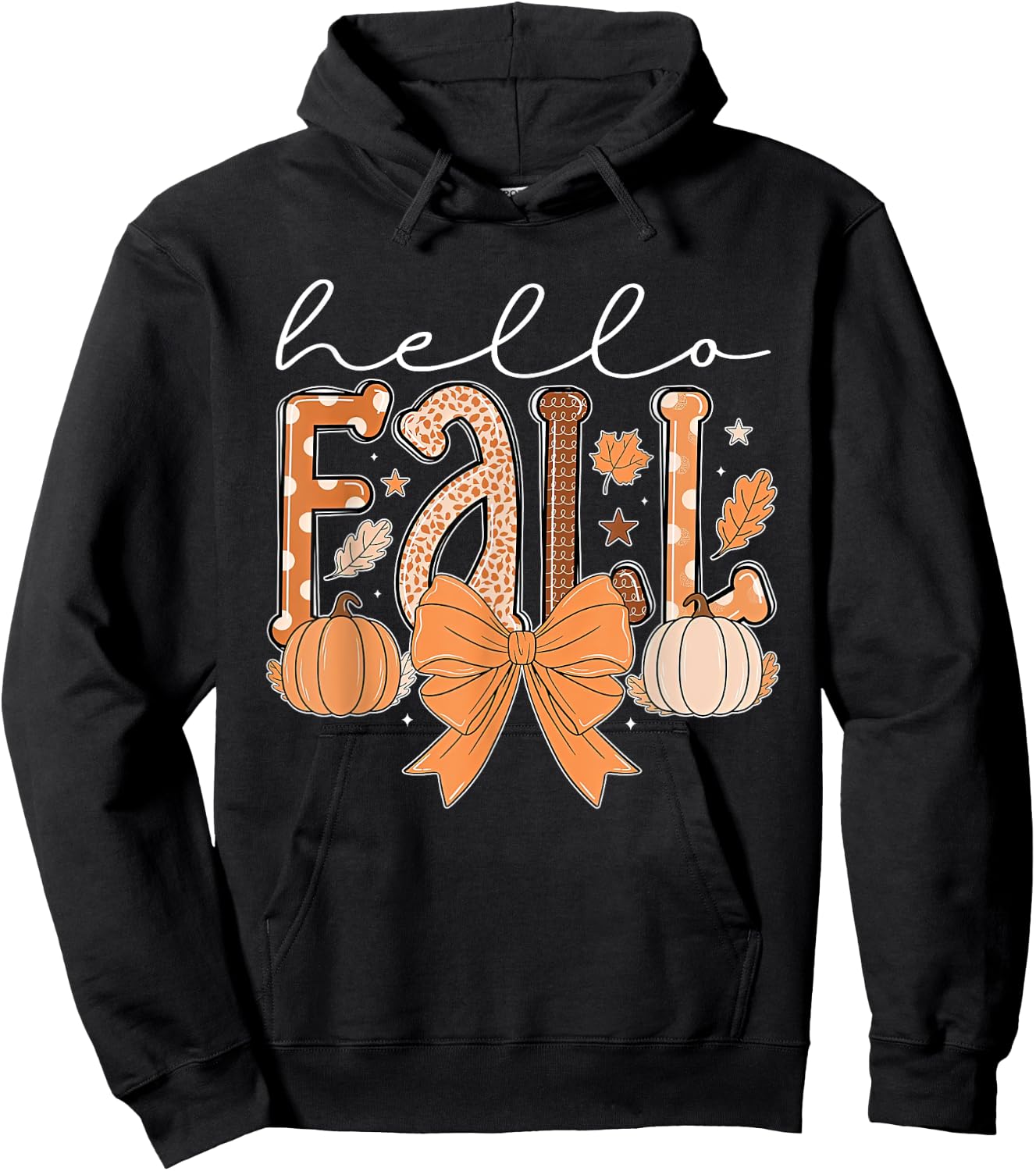 Hello Fall Autumn Vibes Thanksgiving Holiday Men Women Kids Hoodie - Hoodie | Black