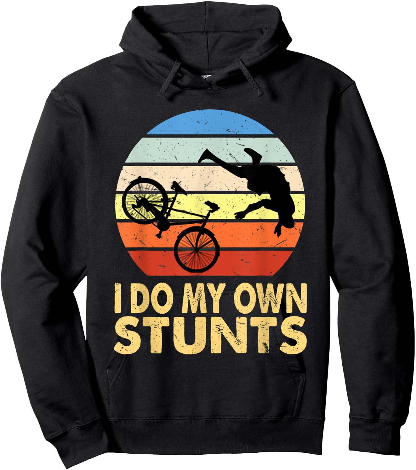 I Do My Own Stunts Mountain Bike MTB Get Well Soon Gift Hoodie - Hoodie | Black