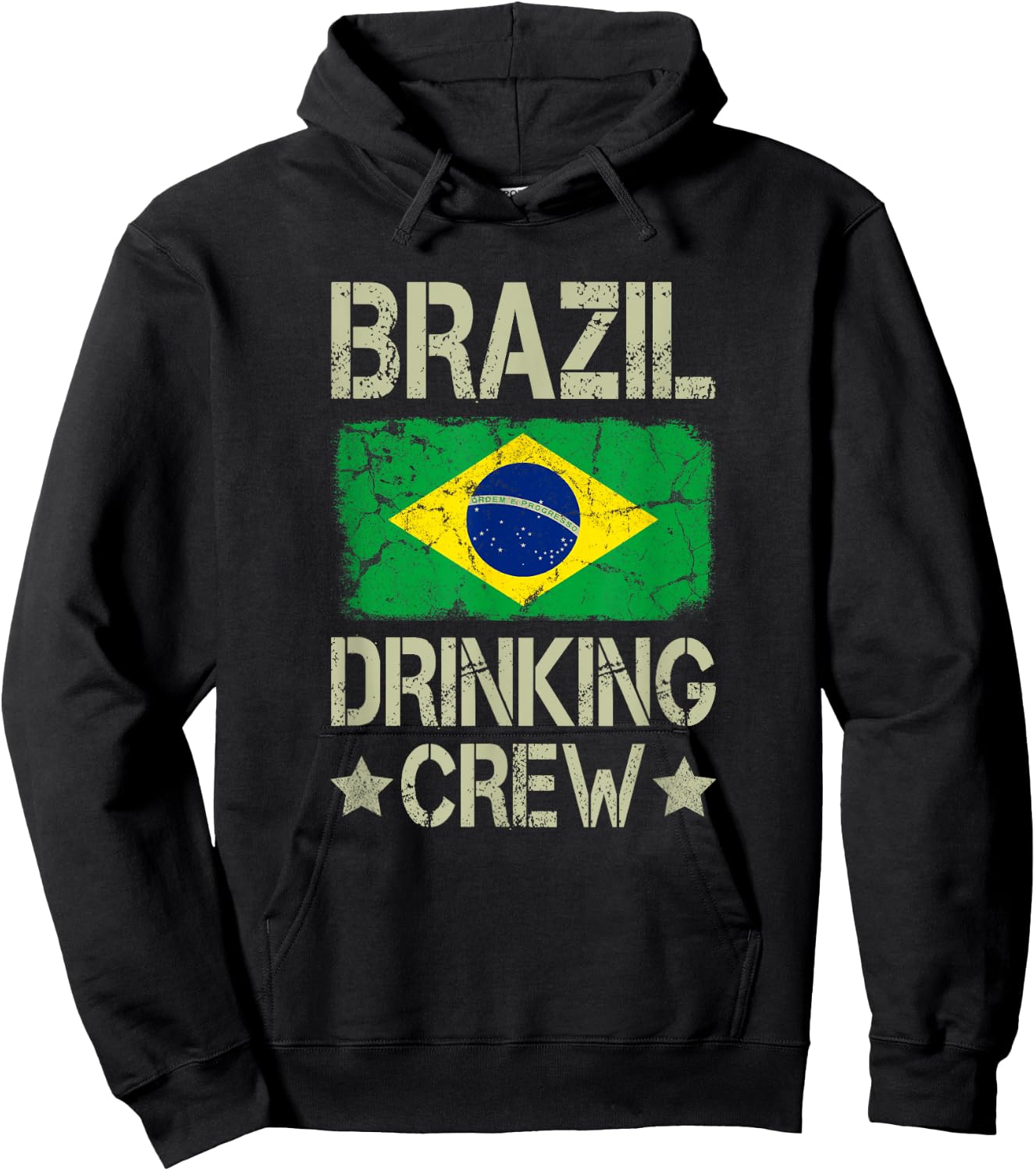 Brazil Drinking Crew Brazilian Flag Funny Matching Drinking Hoodie - Hoodie | Black