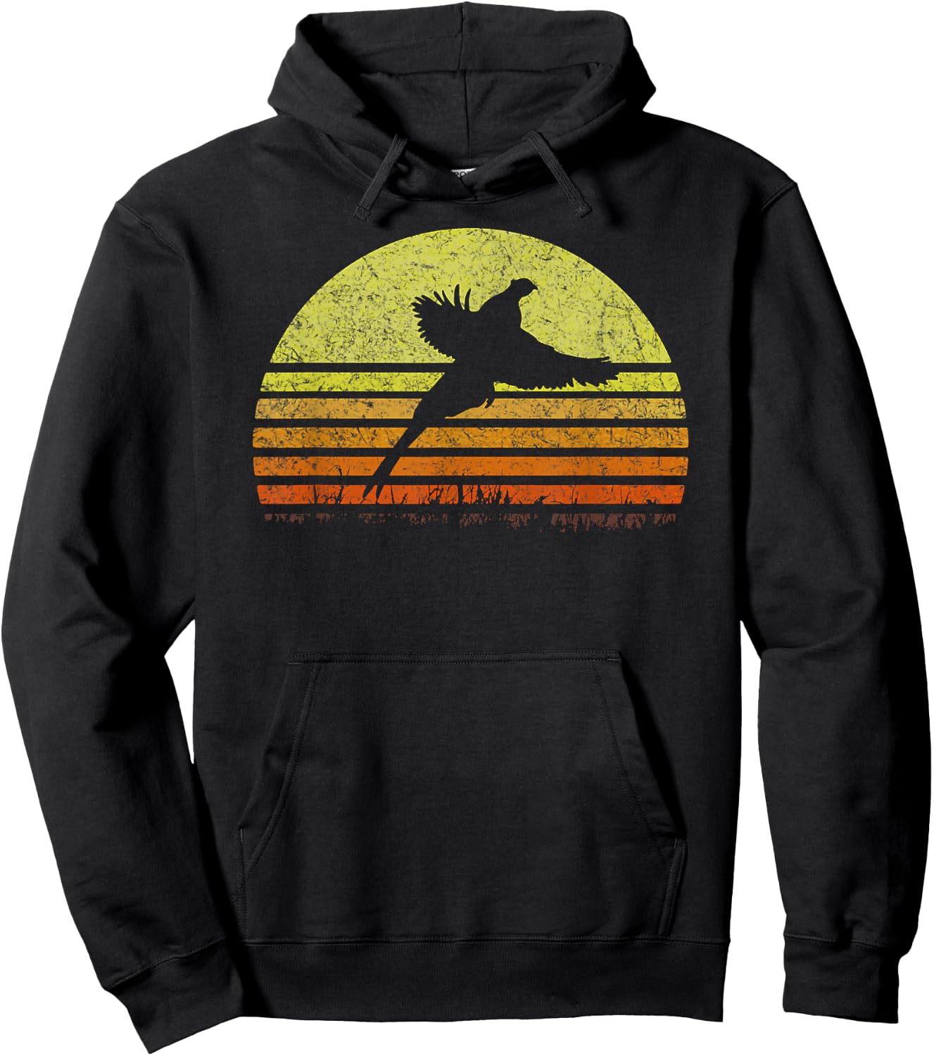 Pheasant Hunting South Dakota Upland Bird Game Hunter Retro Hoodie - Hoodie | Black