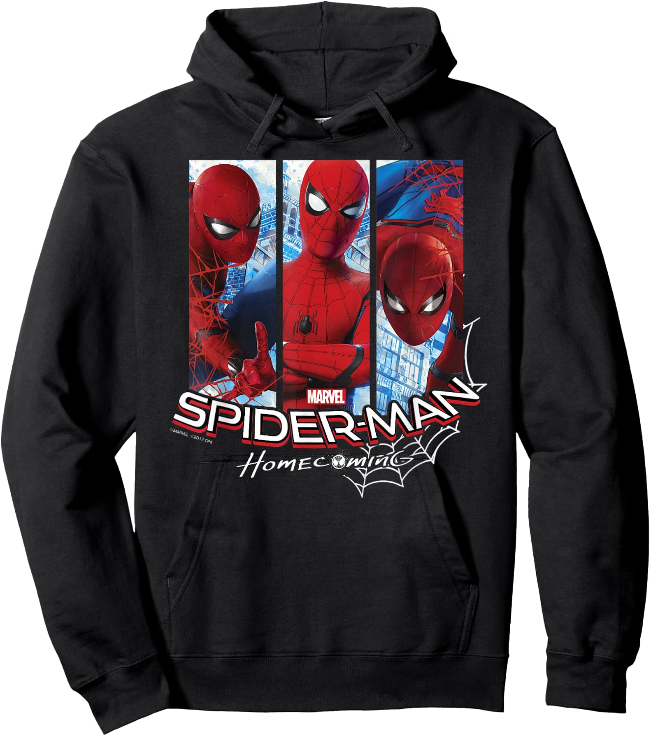 Marvel Spider-Man Homecoming Three Panel Pose Hoodie - Hoodie | Black