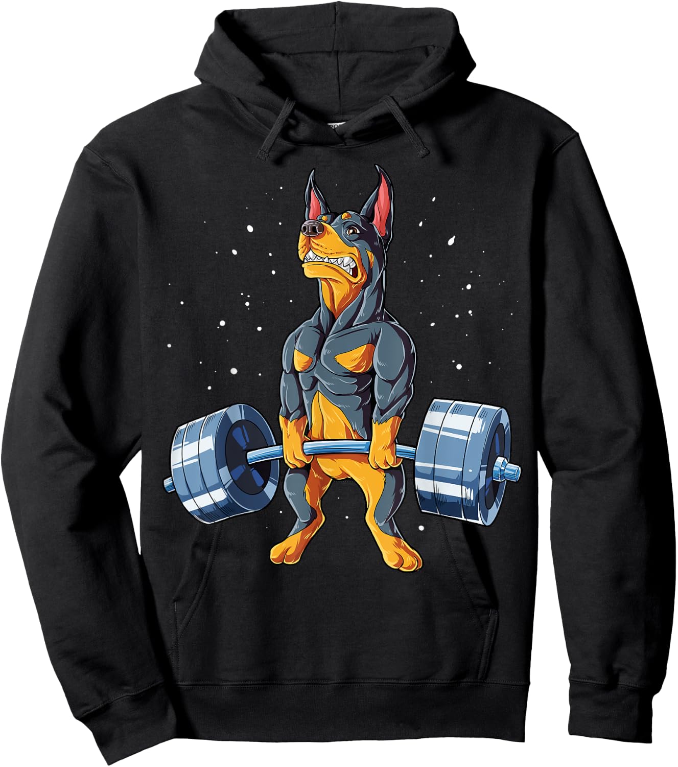 Doberman Weightlifting Funny Deadlift Men Fitness Gym Gifts Hoodie - Hoodie | Black