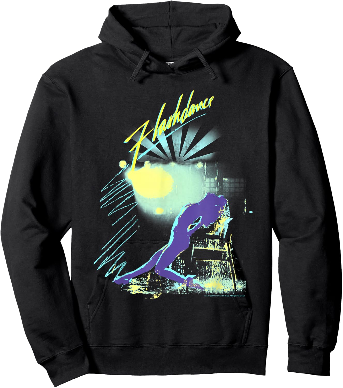 Flashdance Water Drop Silhouette Hoodie - Hoodie | Black