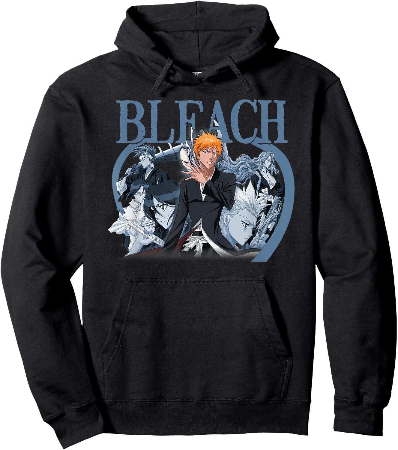 Bleach Ichigo with Blue Toned Group Color Anime Hoodie - Hoodie | Black