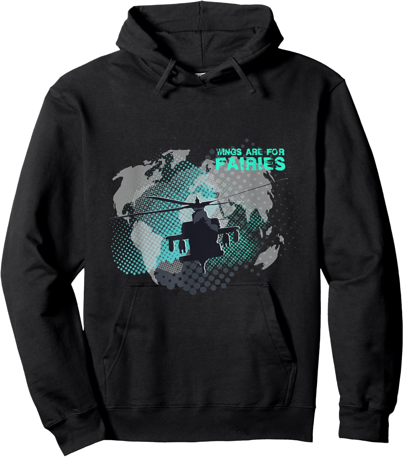Wings Are For Fairies Helicopter Flying Pilot Hoodie - Hoodie | Black