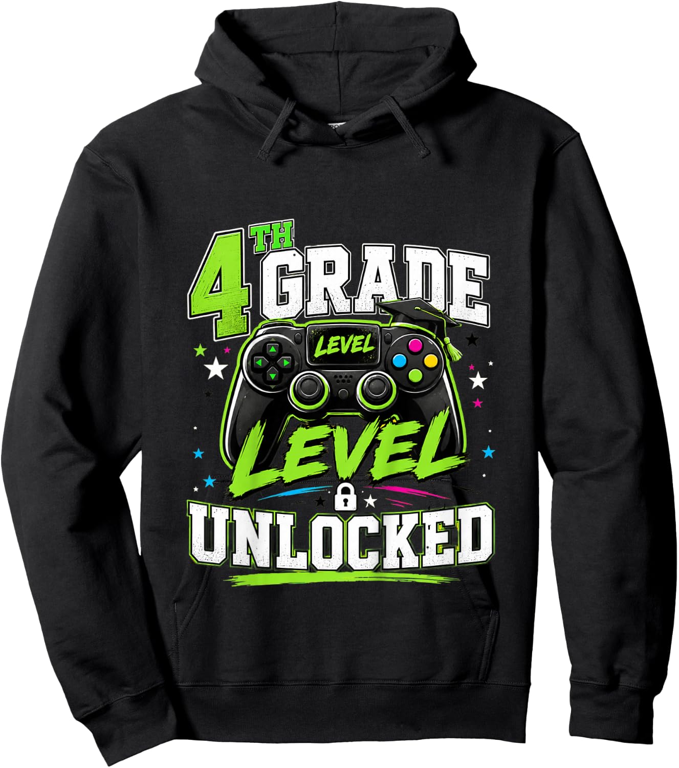 First Day of 4th Grade Boys Gaming Back to School 4th Grade Hoodie - Hoodie | Black