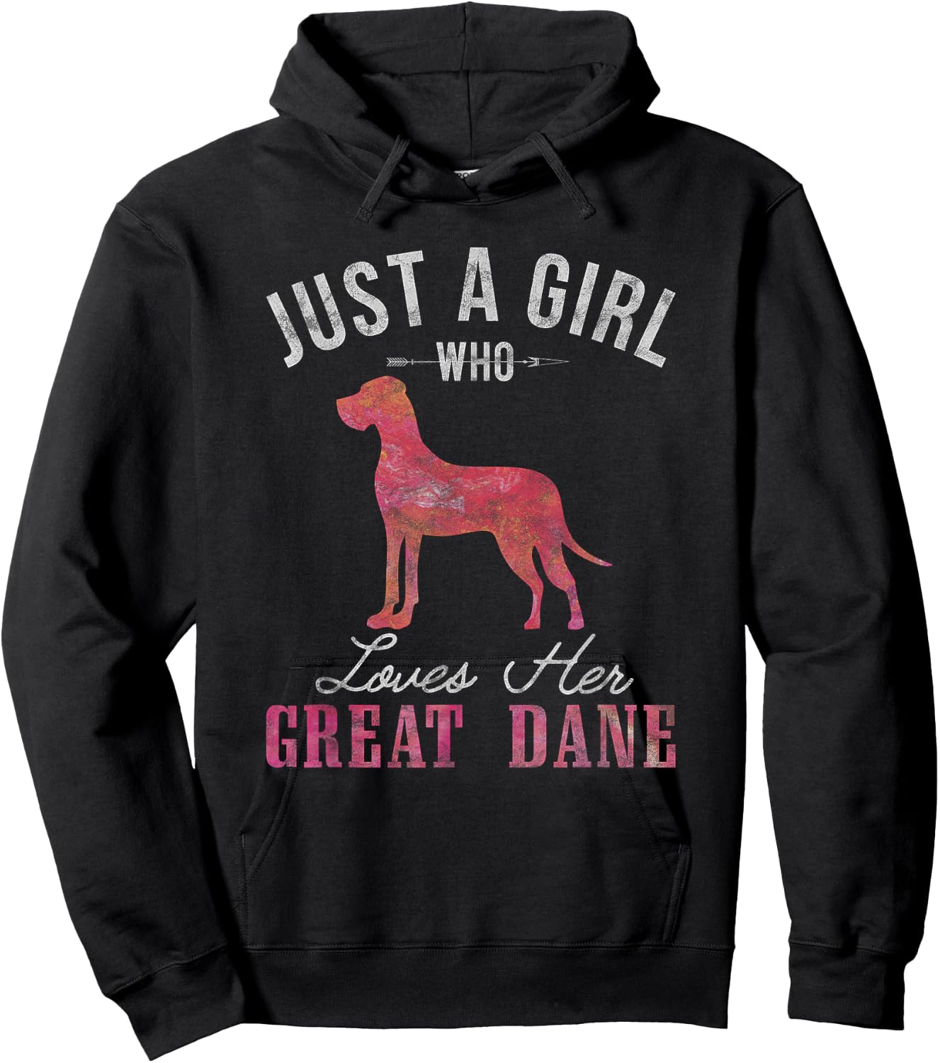 Just A Girl Who Loves Her Great Dane Dog Owner Gift Hoodie - Hoodie | Black