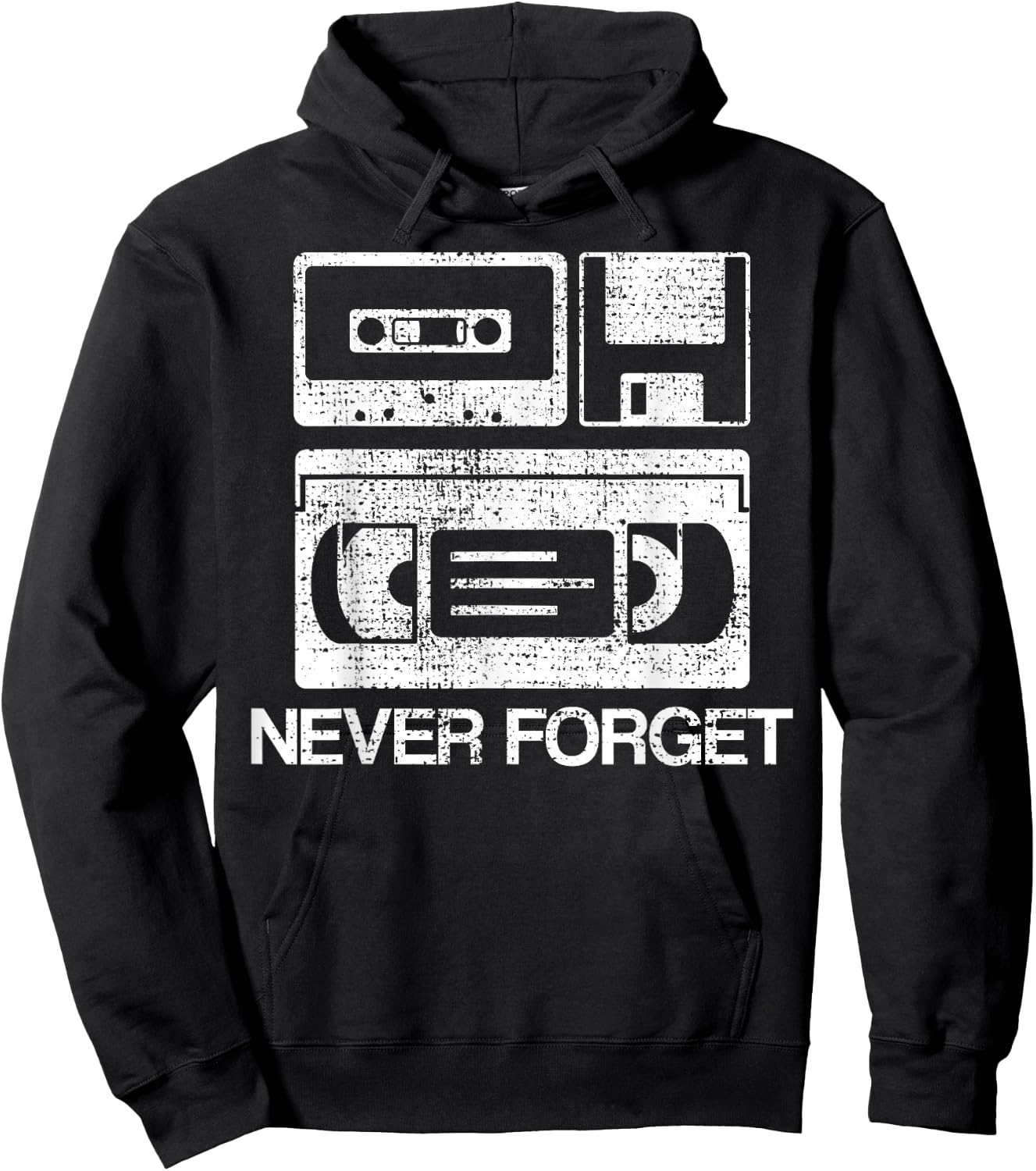 Never Forget Audio Cassette 70s 80s 90s Gift Hoodie - Hoodie | Black
