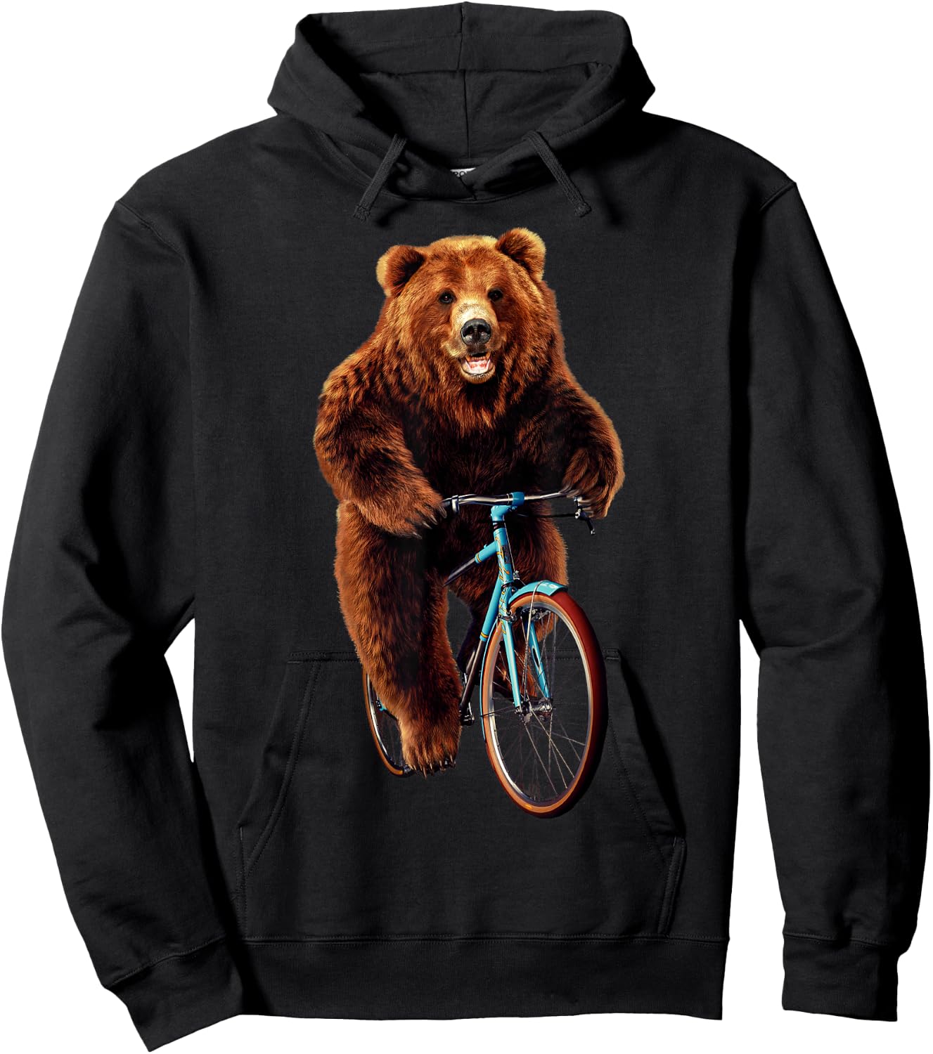 Mountain Biking Bear – Funny Cyclist Animal Lovers Hoodie - Hoodie | Black