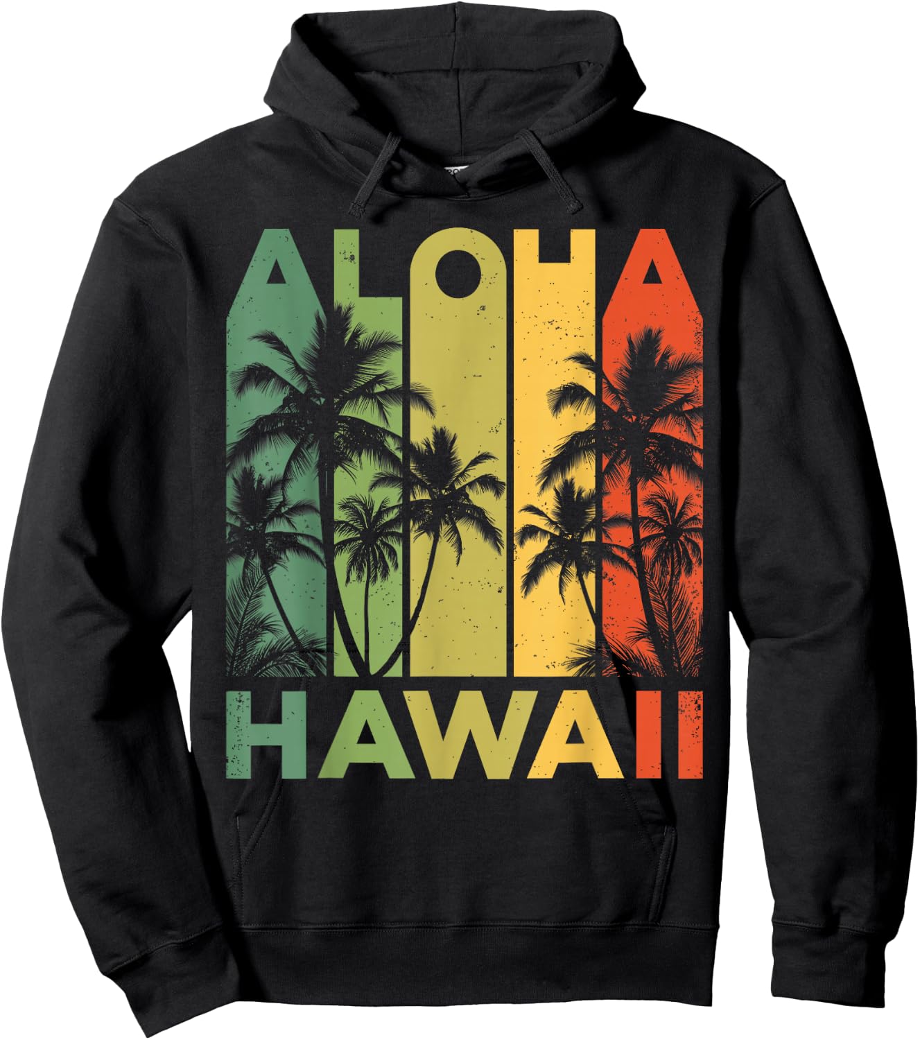 Aloha Hawaii Hawaiian Island Retro Vintage 1980s Throwback Hoodie - Hoodie | Black