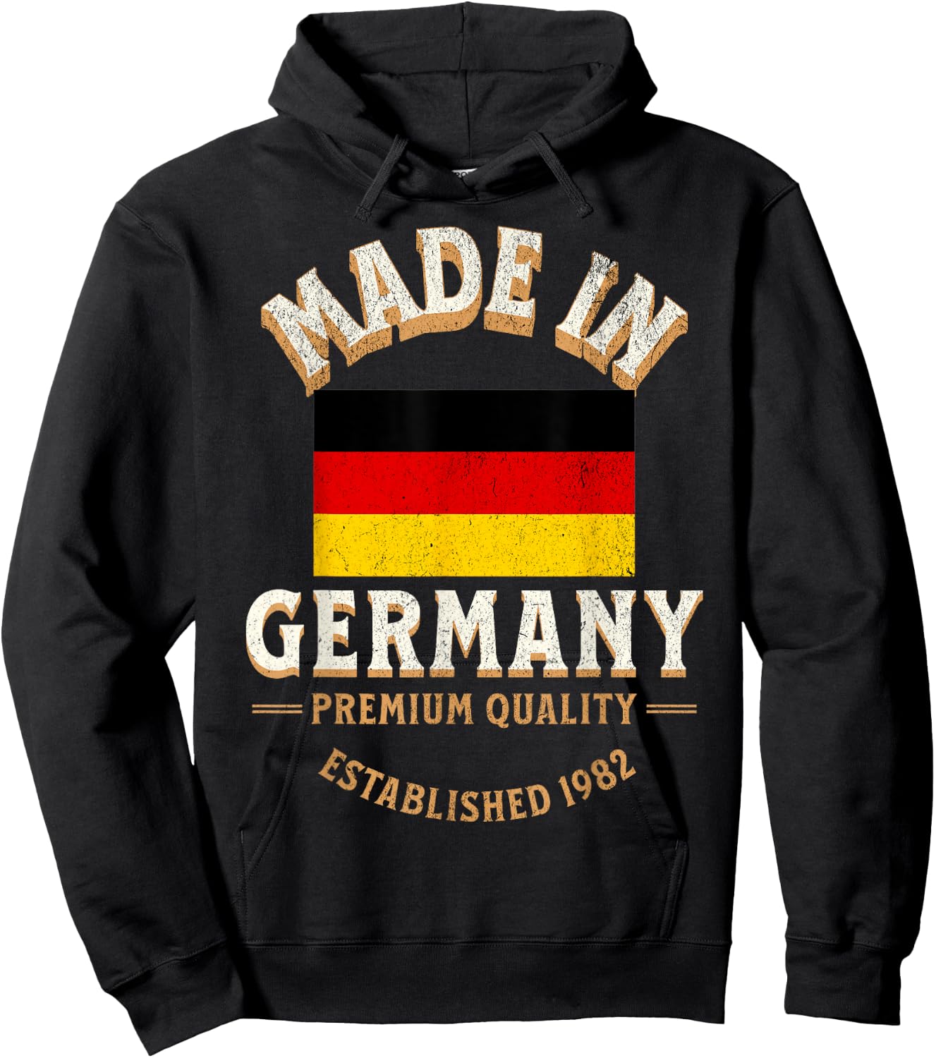 Made In Germany 1982 Premium Quality German Flag Hoodie - Hoodie | Black