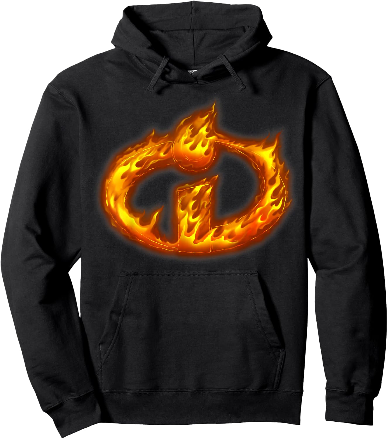 Disney Pixar Incredibles Flaming Hot Logo Graphic Hoodie - Hoodie | Black