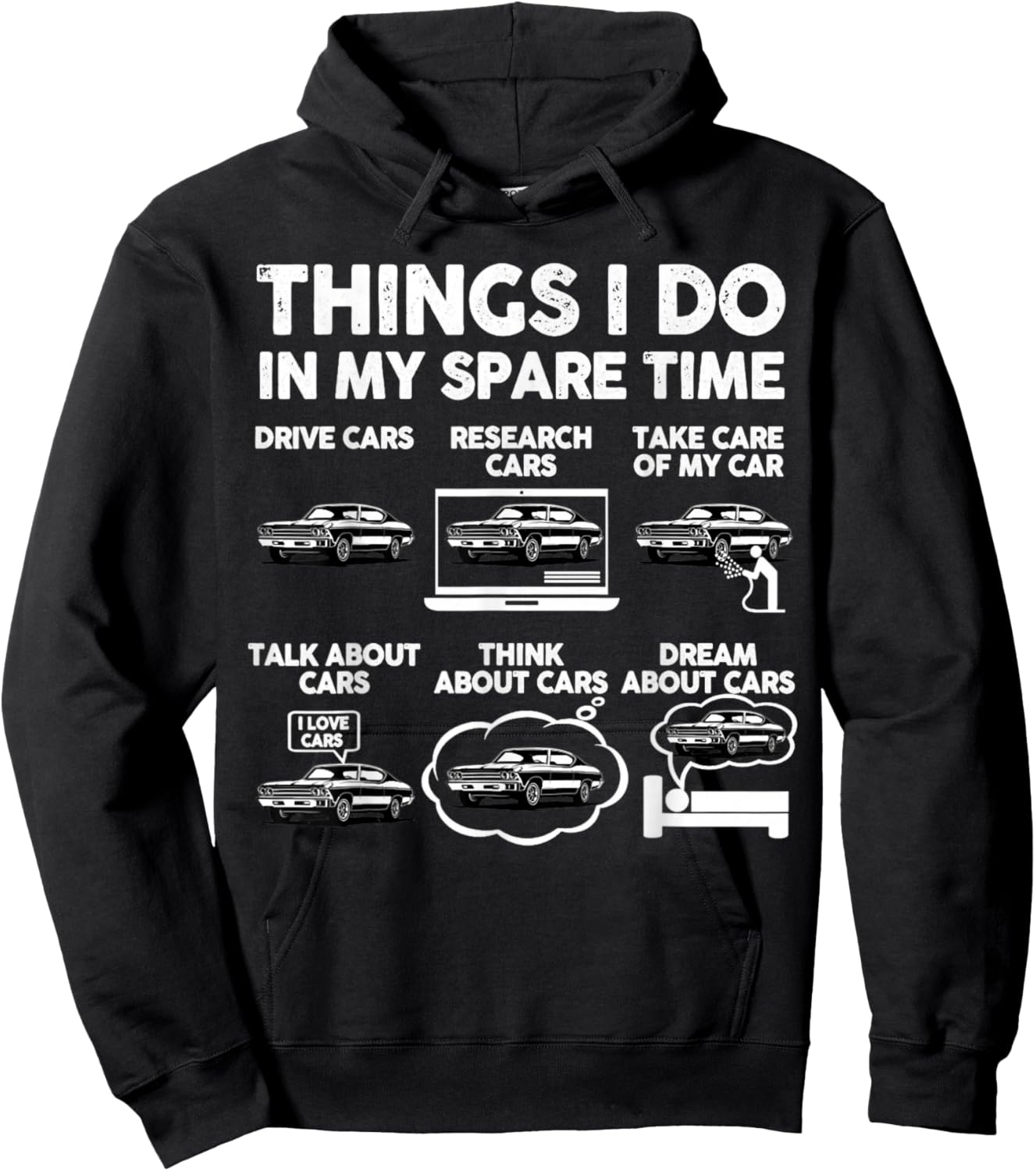 Vintage 68 69 70 Chevelle Things I Do in My Spare Time Hoodie - Hoodie | Black