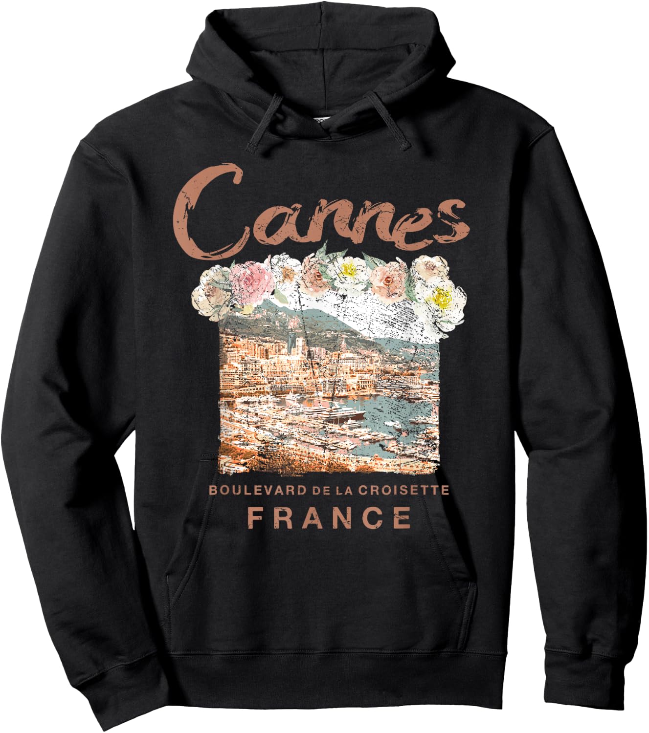 Cannes France French Riviera Festival Vintage T Shirt Hoodie - Hoodie | Black