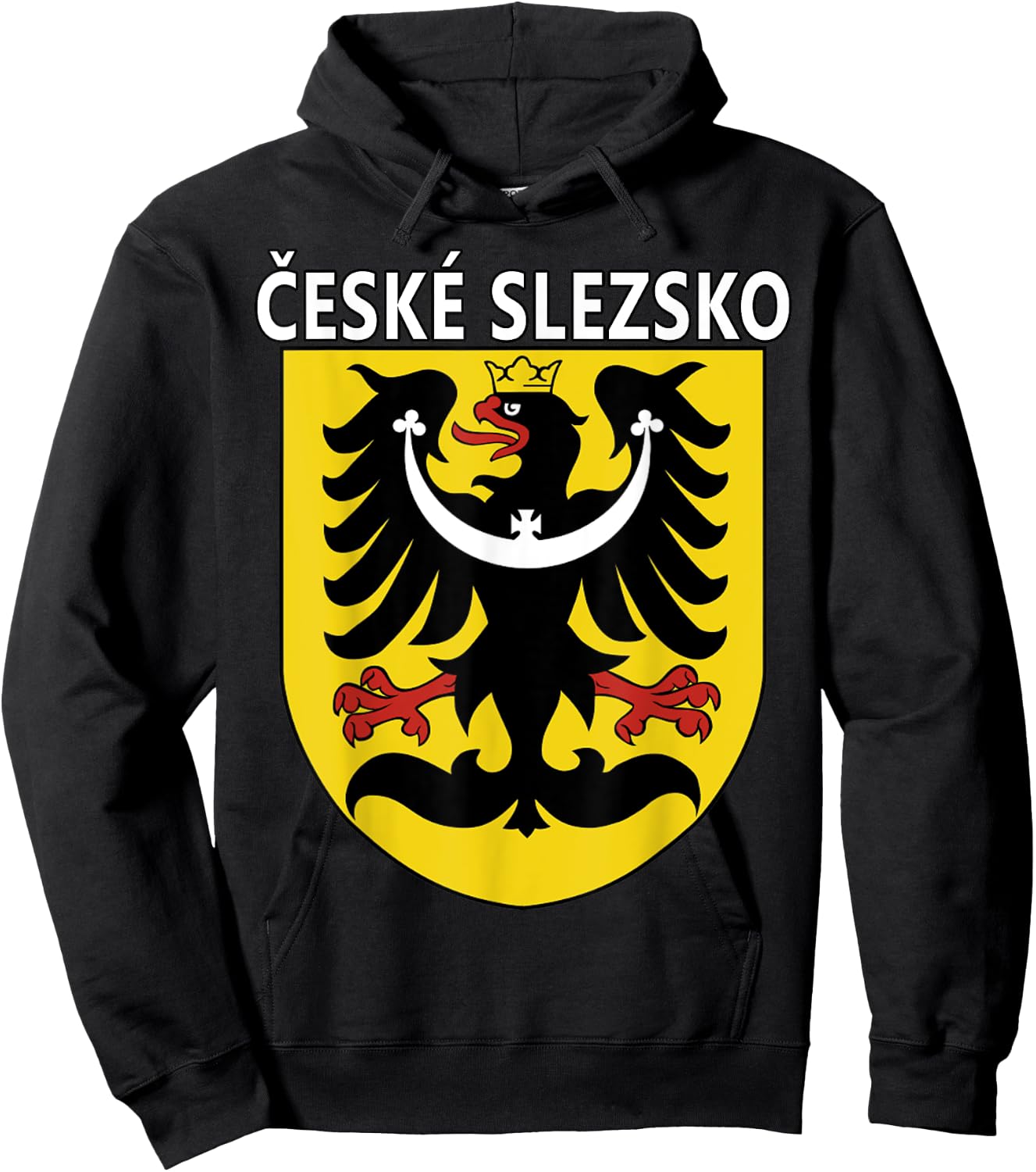 Czech Silesia Eagle Coat of Arms with Ceske Slezsko Hoodie - Hoodie | Black