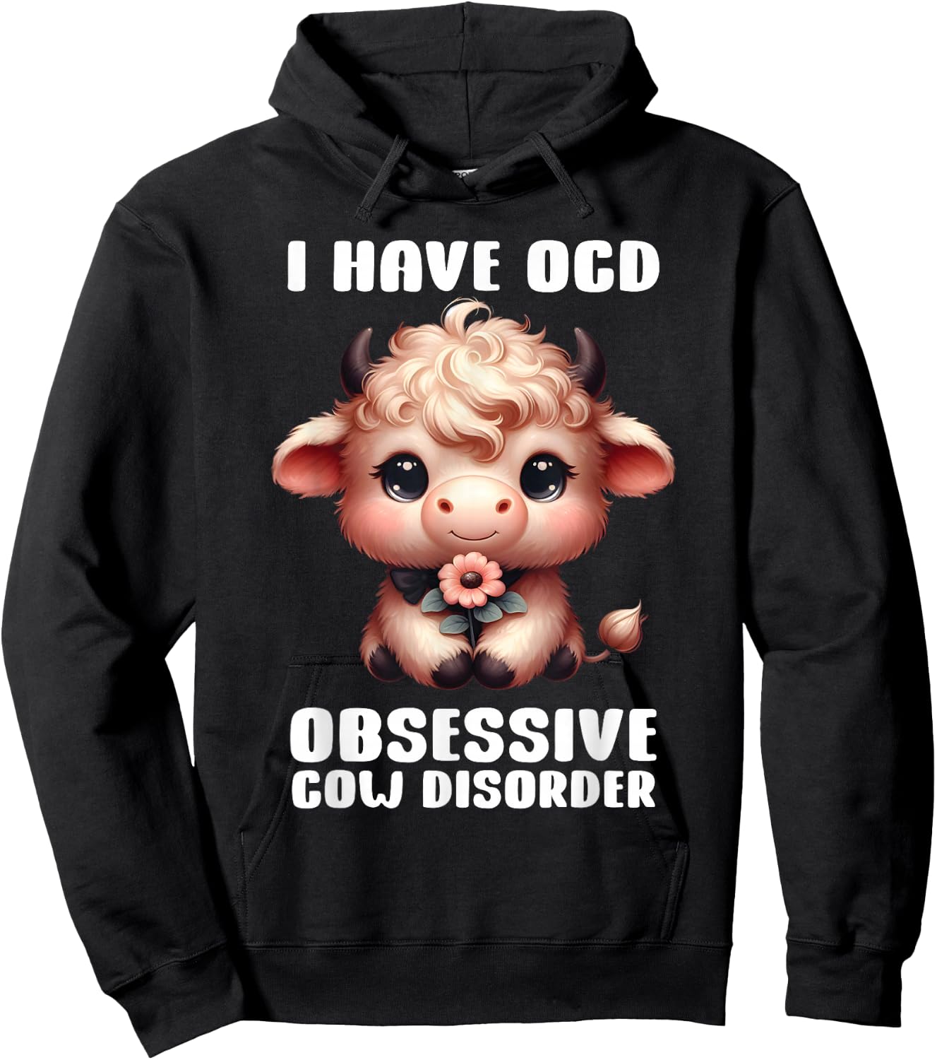 I Have OCD Obsessive Cow Disorder Cow Lover Farmer Hoodie - Hoodie | Black