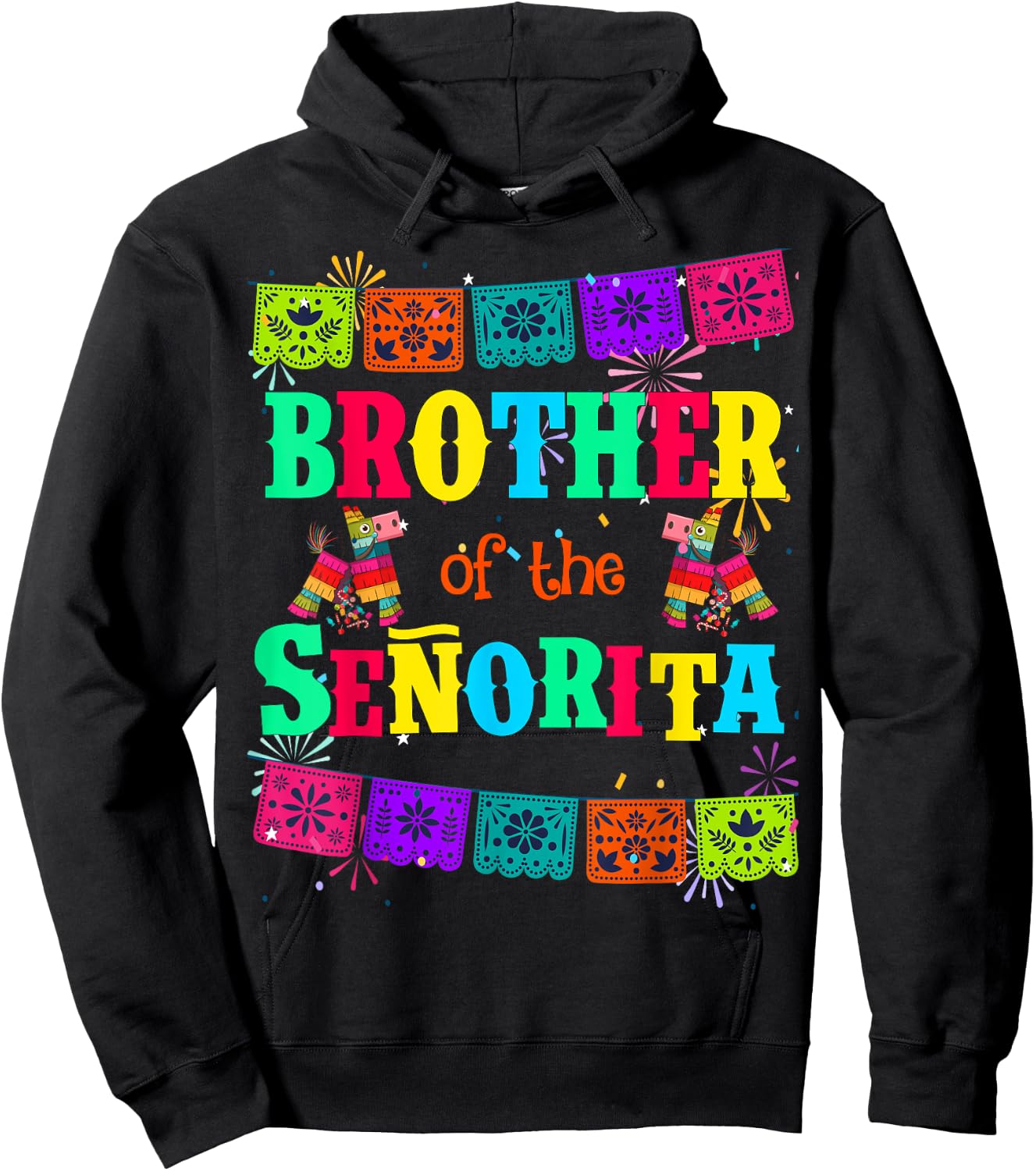 Let's Fiesta Brother of the Senorita Mexican Birthday Hoodie - Hoodie | Black