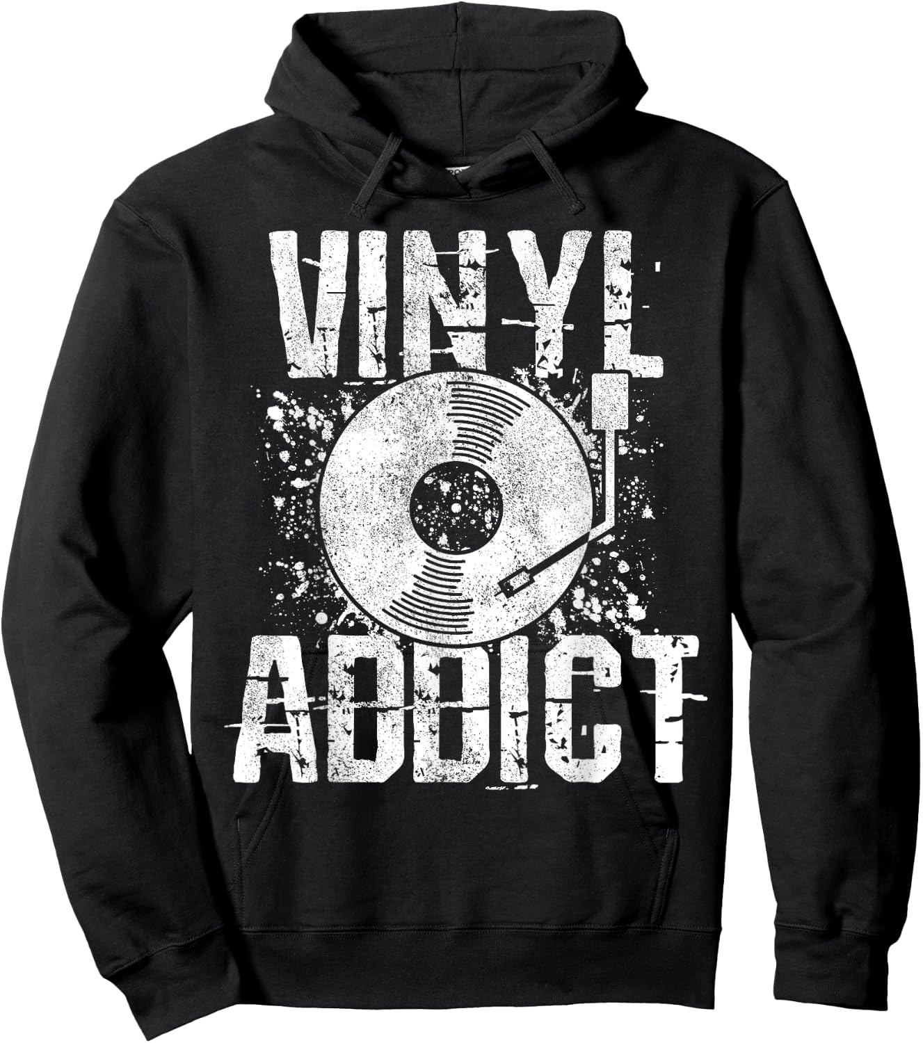Vinyl Addict Retro Music DJ Old School Hoodie - Hoodie | Black