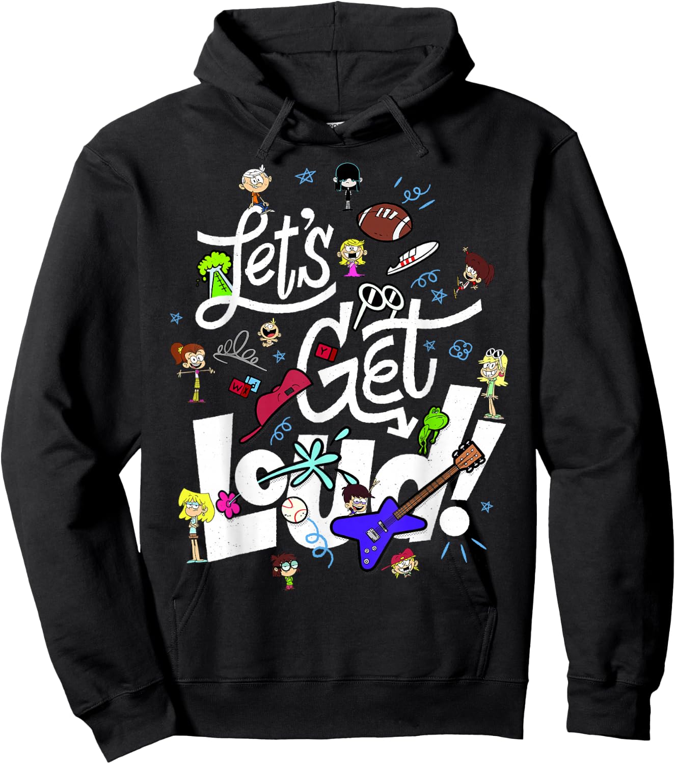 The Loud House Let's Get Loud Character Collage Hoodie - Hoodie | Black