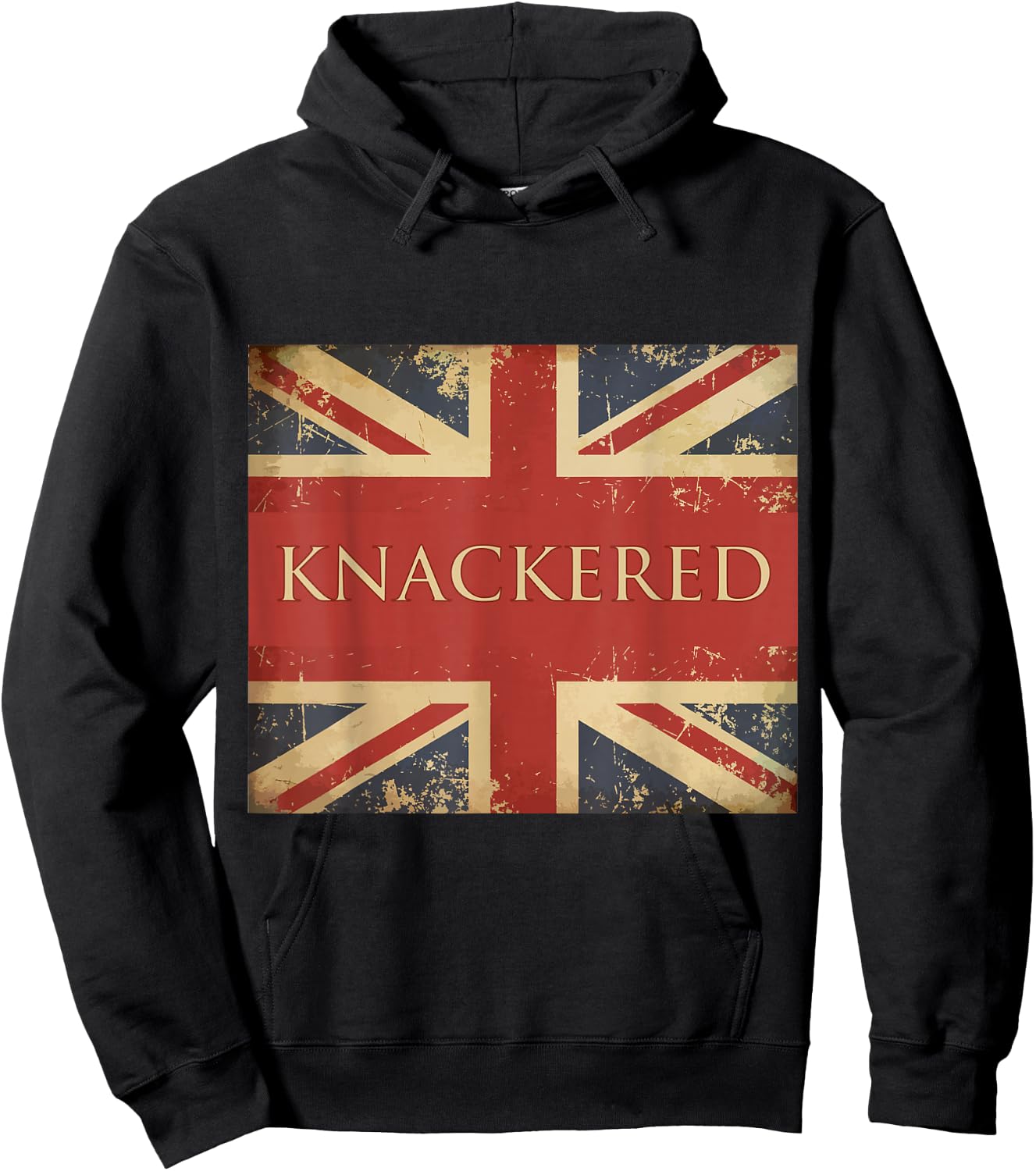 Knackered England Apparel Union Jack Flag UK Slang British Hoodie - Hoodie | Black