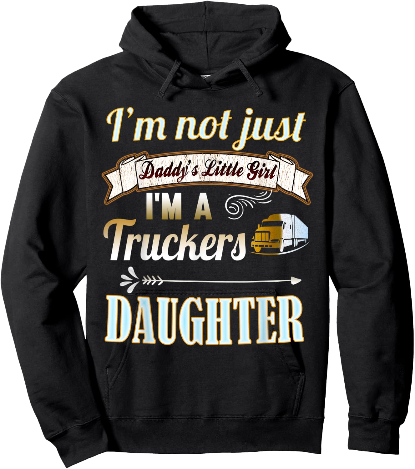 Trucker Shirts for Kids: Truckers Daughter Girl Gift Shirt Hoodie - Hoodie | Black