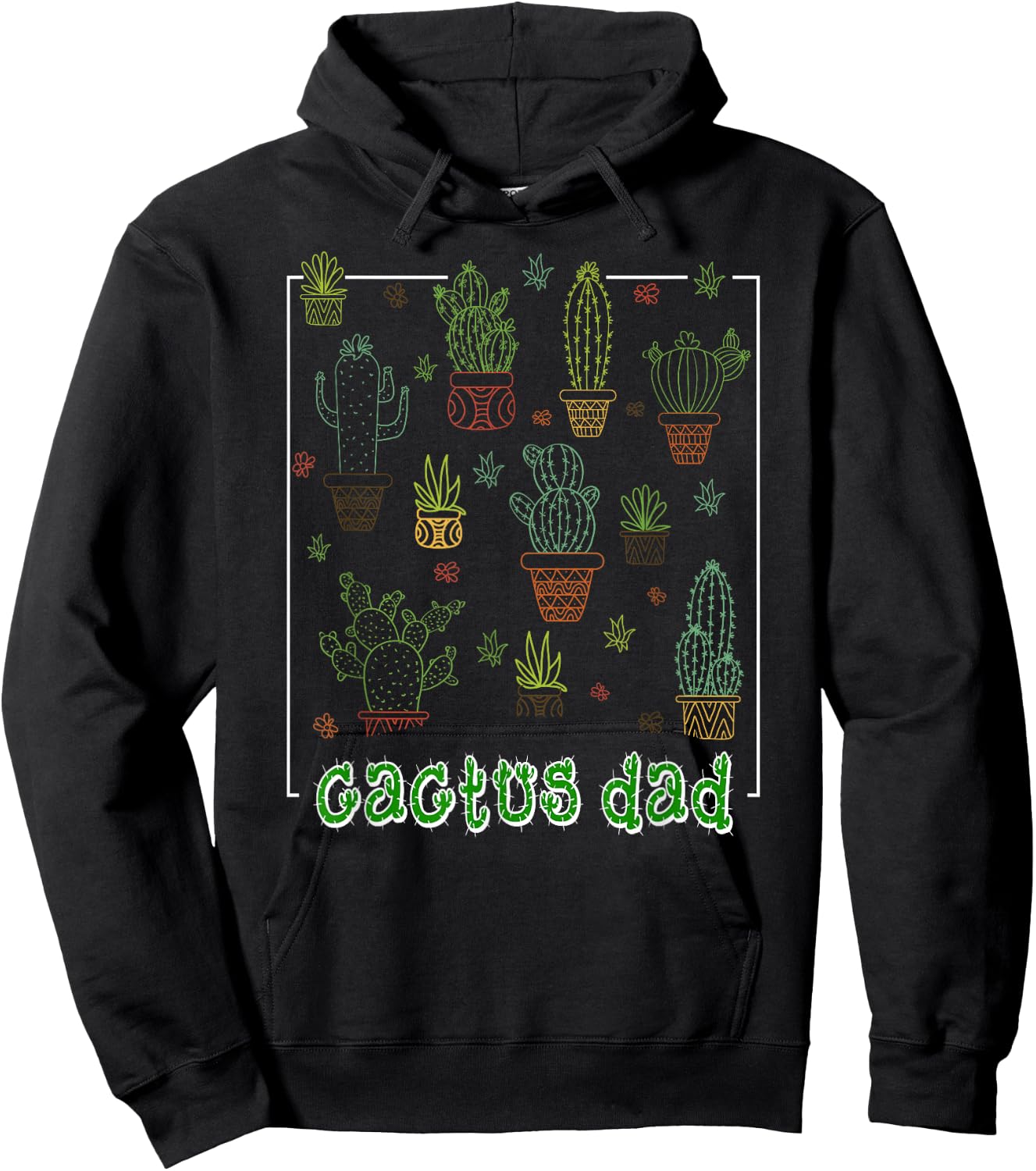 Dad Cactus Shirt Cactus Gift Father Cacti Lover Daddy Hoodie - Hoodie | Black