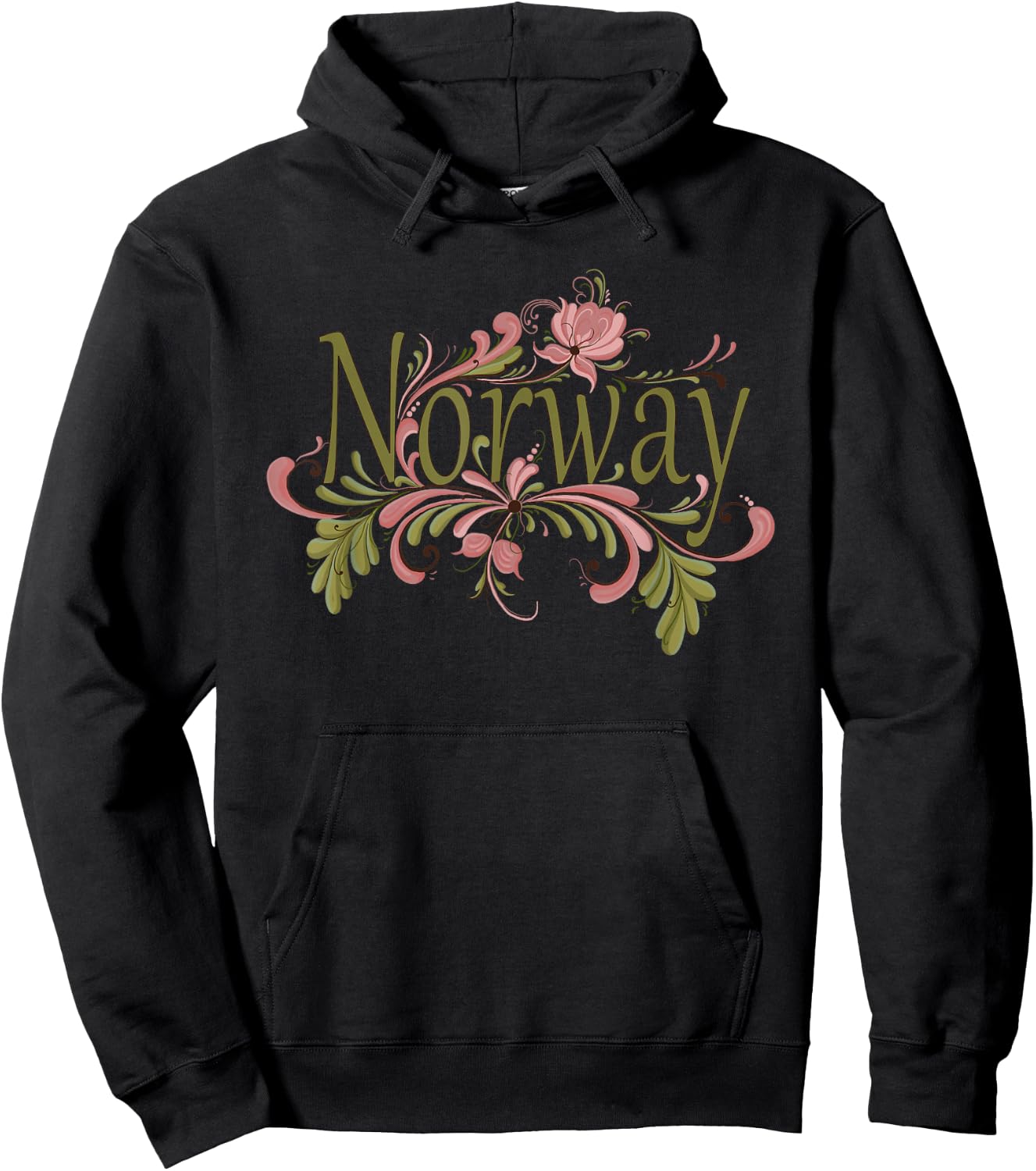 Eventyr Rosemaling Norway Norwegian Norway Rosemaling Norwegian Gift Hoodie - Hoodie | Black