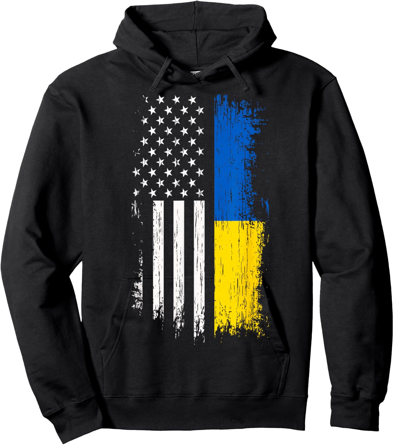 Ukrainian American Flag T Shirt - Pride Ukraine USA Shirt Hoodie - Hoodie | Black
