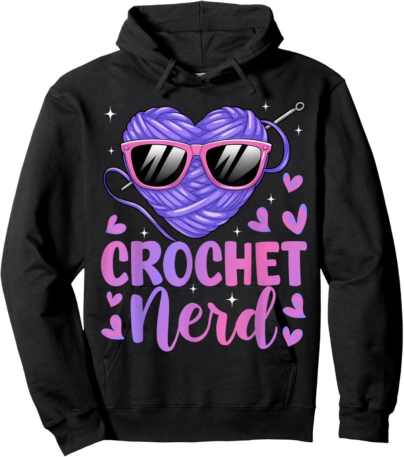 Crochet Crocheting Crochet Nerd Hoodie - Hoodie | Black