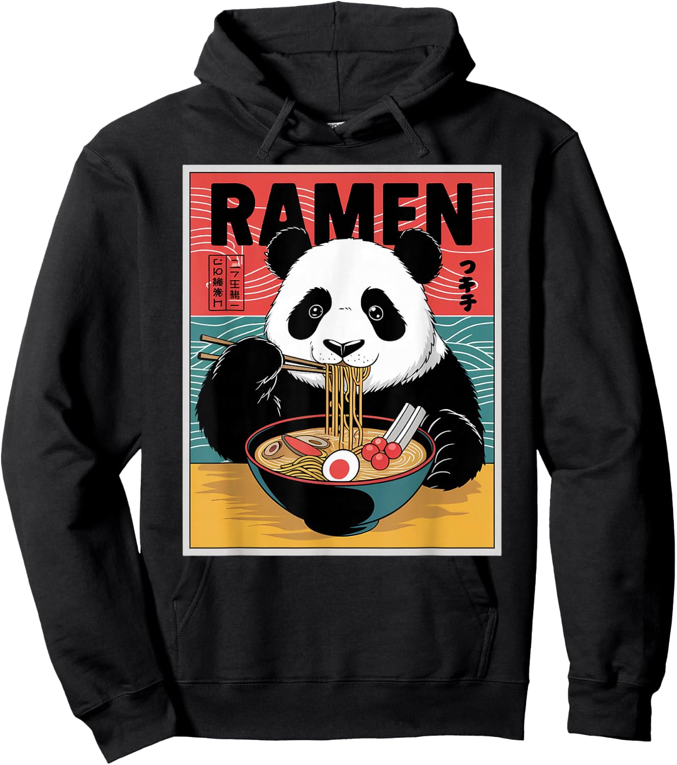 Anime Panda Manga Kawaii Otaku Neko Japanese Ramen Panda Hoodie - Hoodie | Black