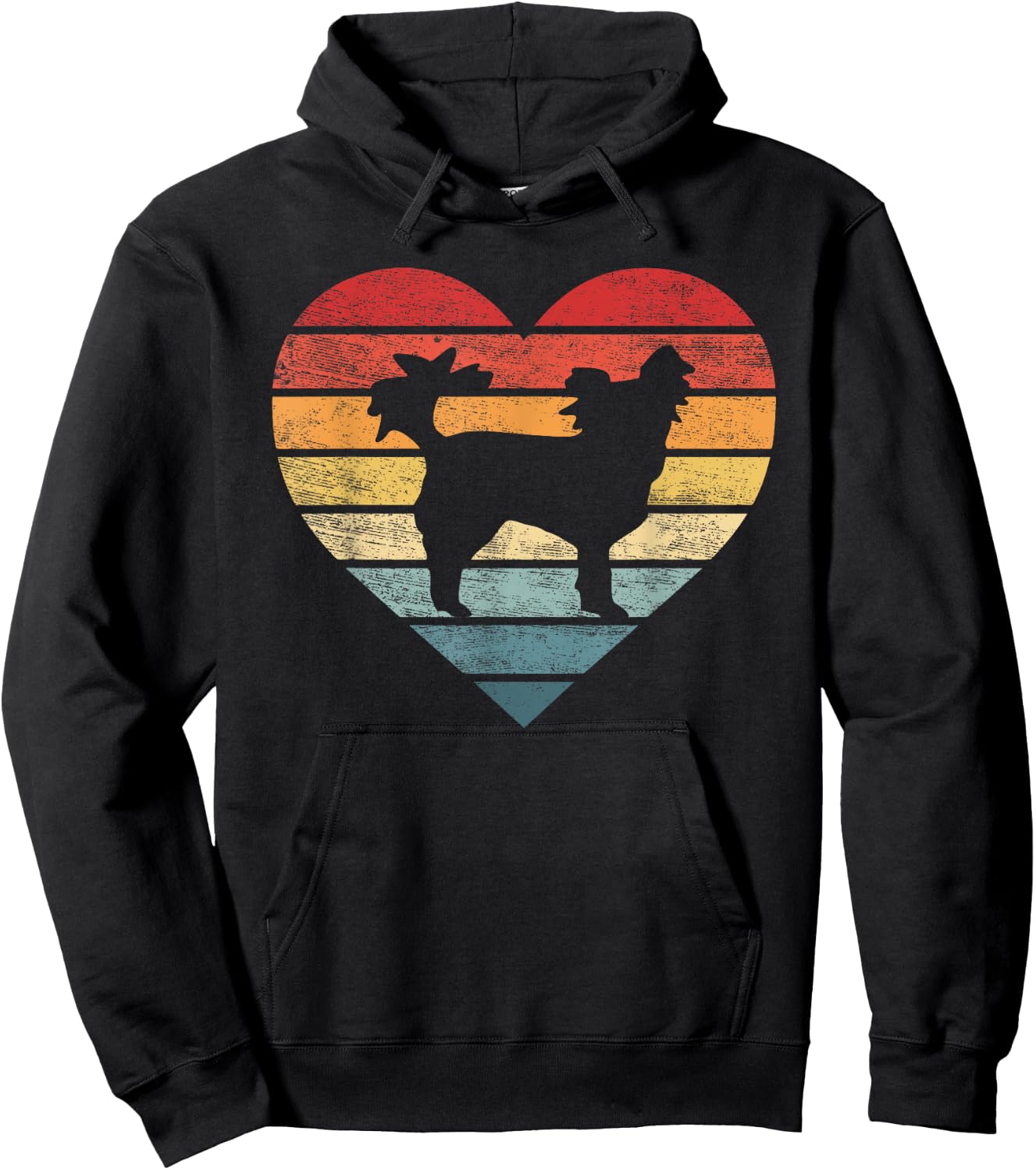 Papillon Lover Owner Gifts Retro Sunset Dog Silhouette Mom Hoodie - Hoodie | Black