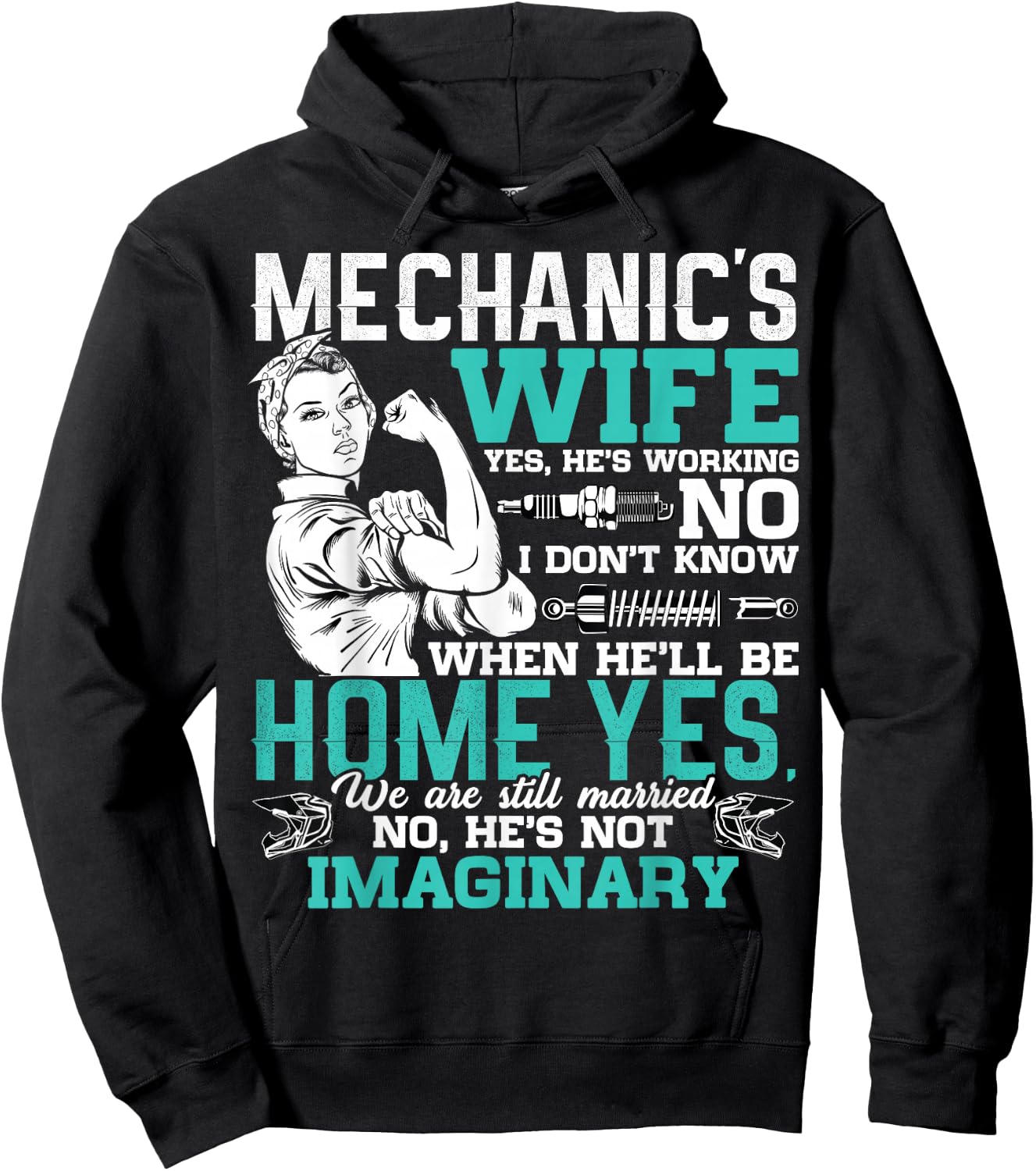 Mechanic Wife Funny Auto Car Mechanic's Wife Women Hoodie - Hoodie | Black