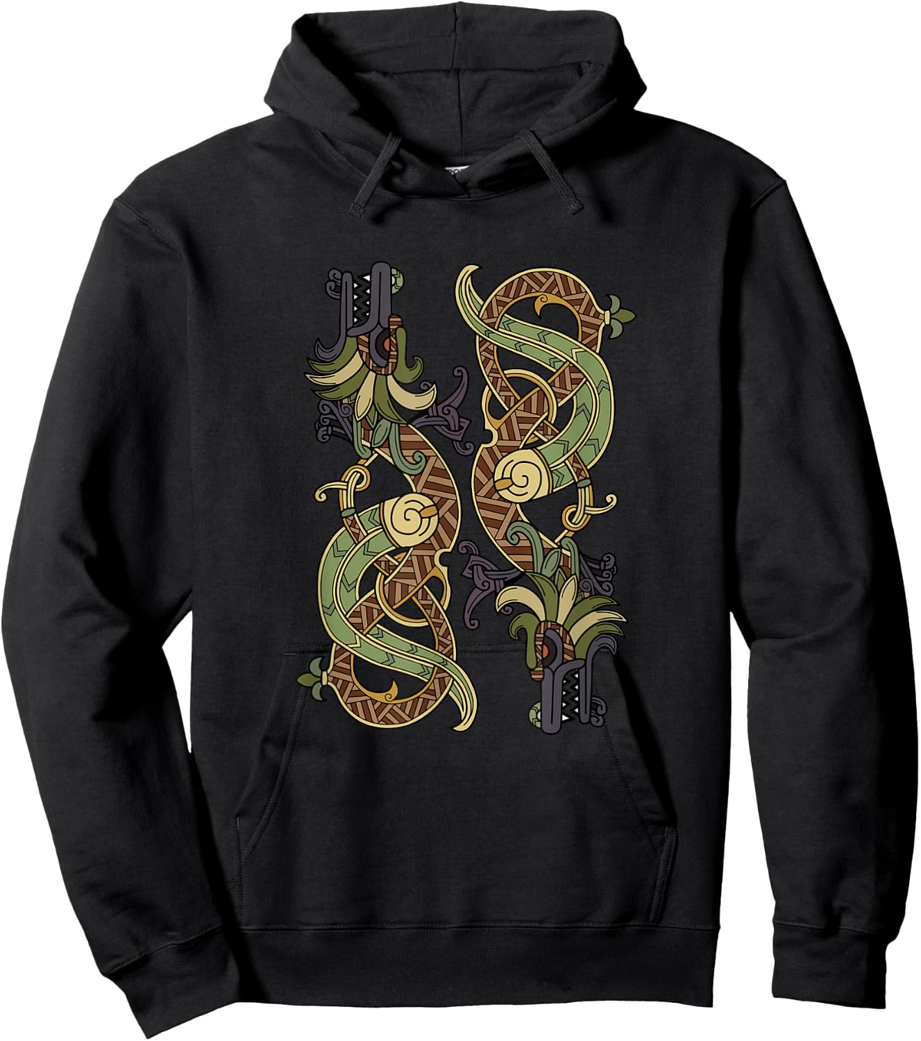 Celtic Dragons Nordic Mythical Viking Tribal Gift Hoodie - Hoodie | Black