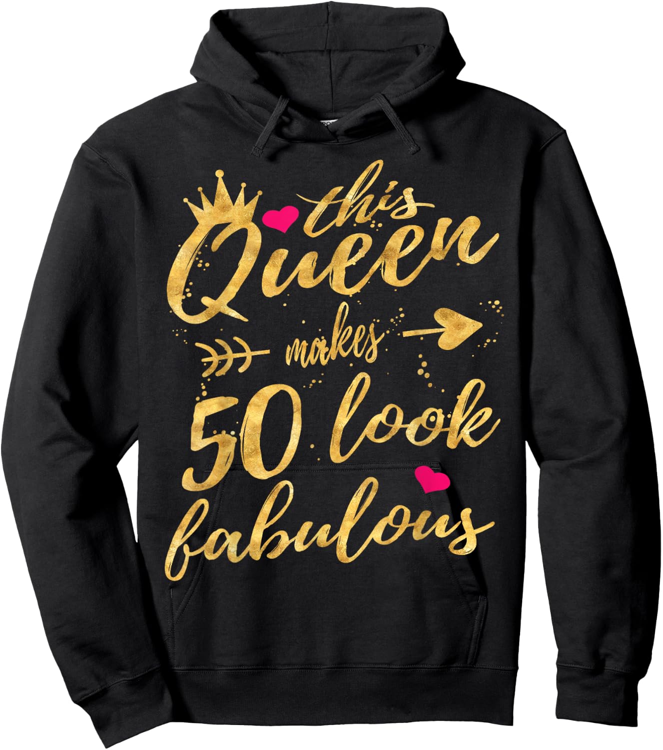 This Queens Makes 50 Look Fabulous 50th Birthday Shirt Women Hoodie - Hoodie | Black