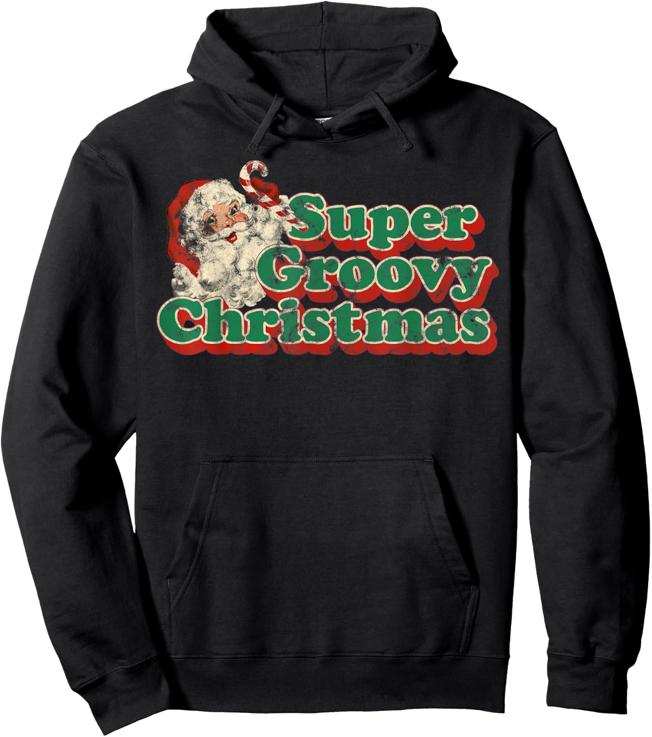 Super Groovy Vintage Christmas Shirt Retro 70s Style Hoodie - Hoodie | Black