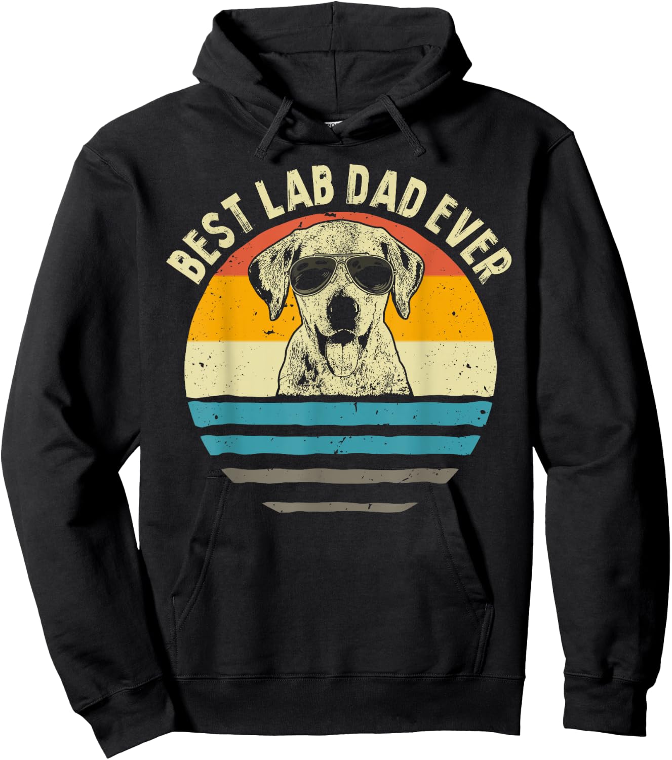 Best Lab Dad Ever Labrador Dad Vintage Gift Hoodie - Hoodie | Black