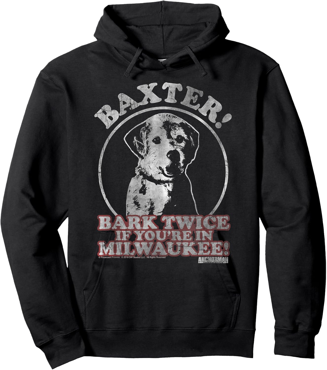 Anchorman Baxter Bark Twice Portrait Hoodie - Hoodie | Black