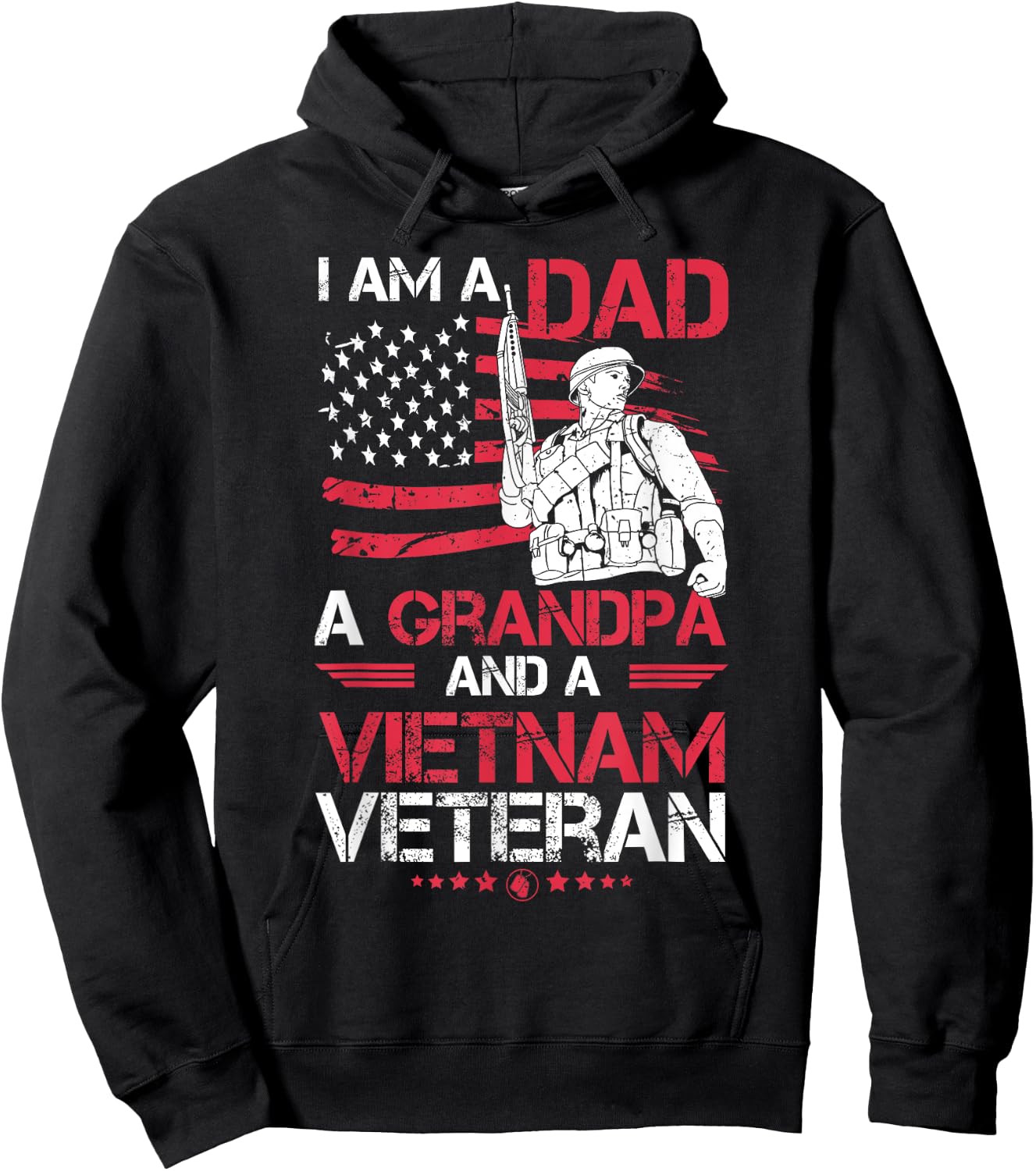 I Am A Dad A Grandpa And A Vietnam Veteran Cool Quote Hoodie - Hoodie | Black