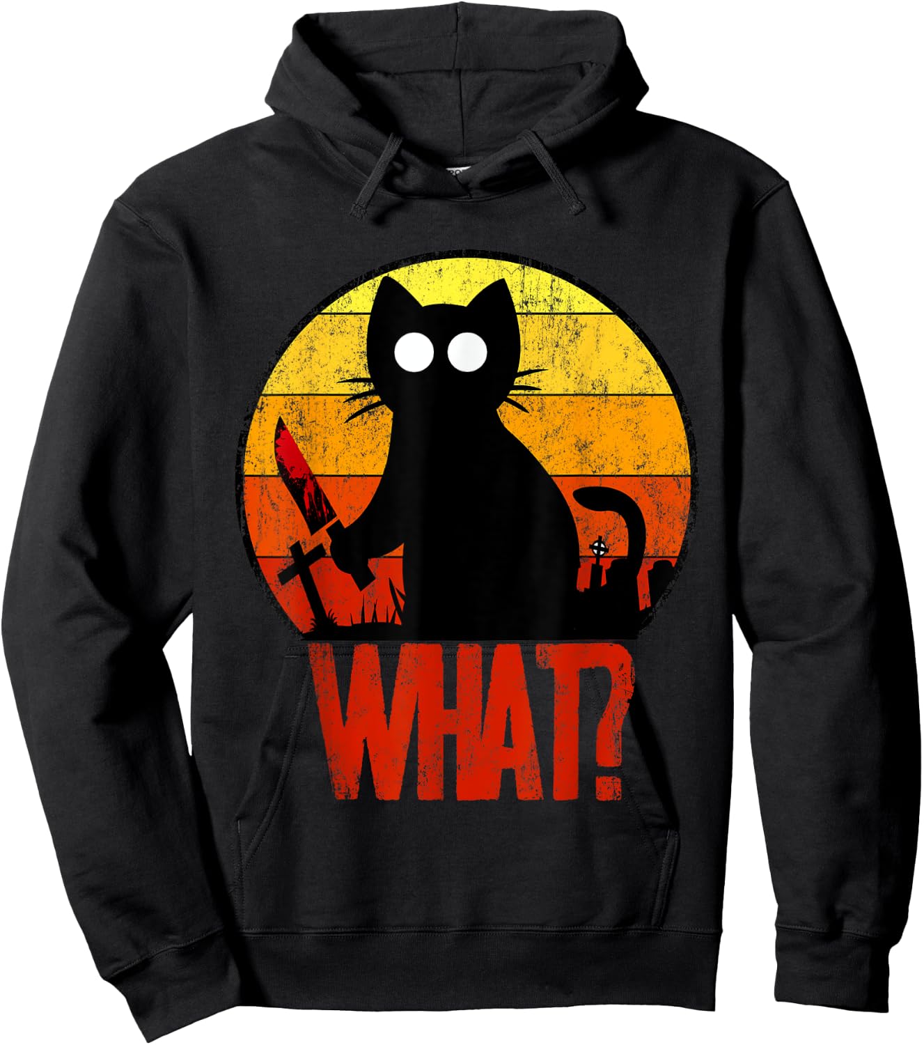 Murderous Black Psycho Cute Cat What Knife Christmas Gift Women Hoodie - Hoodie | Black