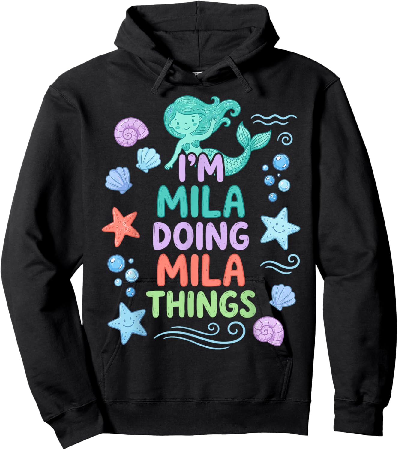 I'm Mila Doing Mila Things Sea Creatures Girl's Hoodie - Hoodie | Black