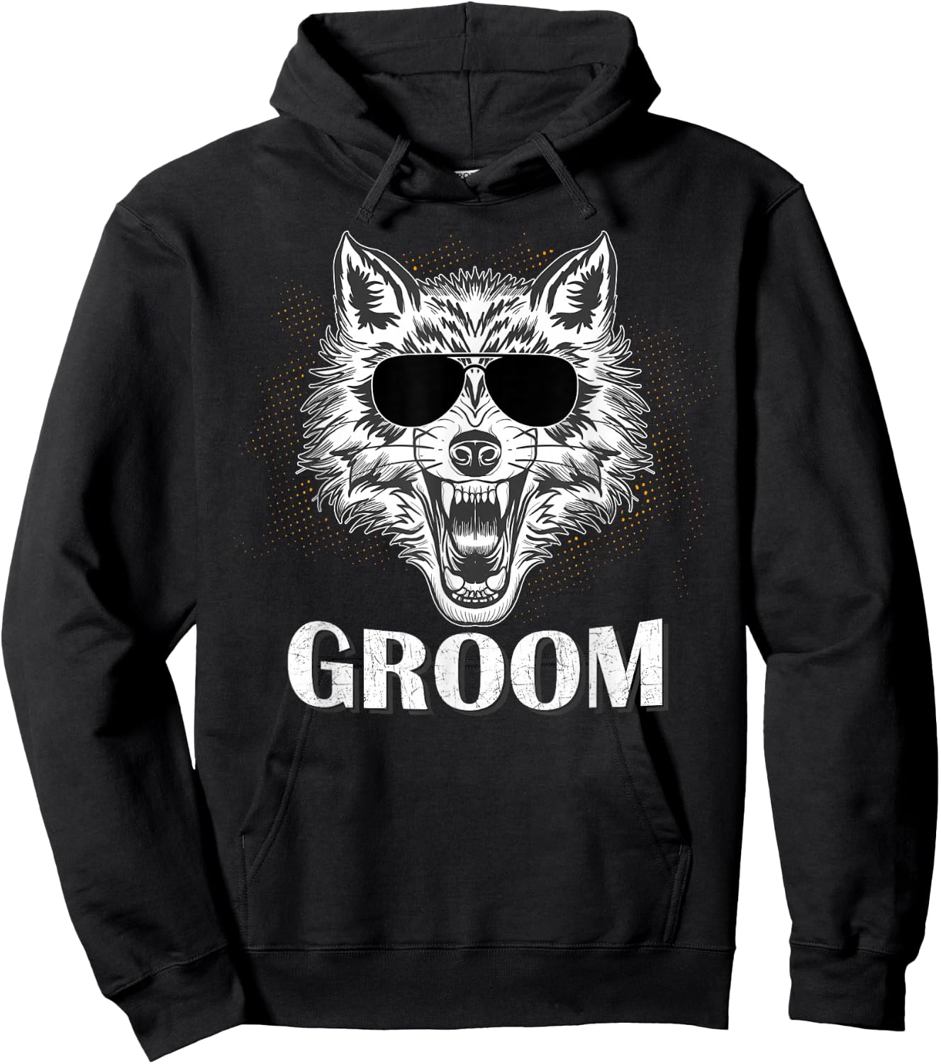 Groom Wolf Bachelor Party Shirt Hoodie - Hoodie | Black