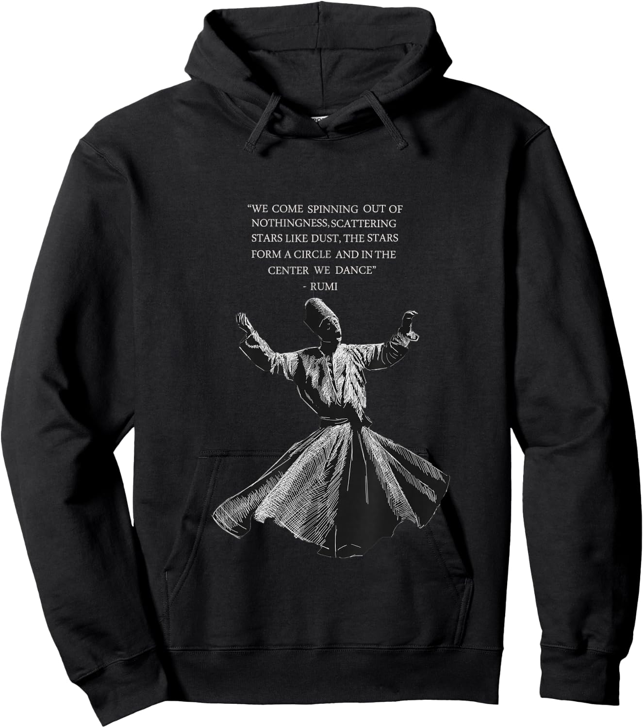 Rumi Whirling Dervish Hoodie - Hoodie | Black