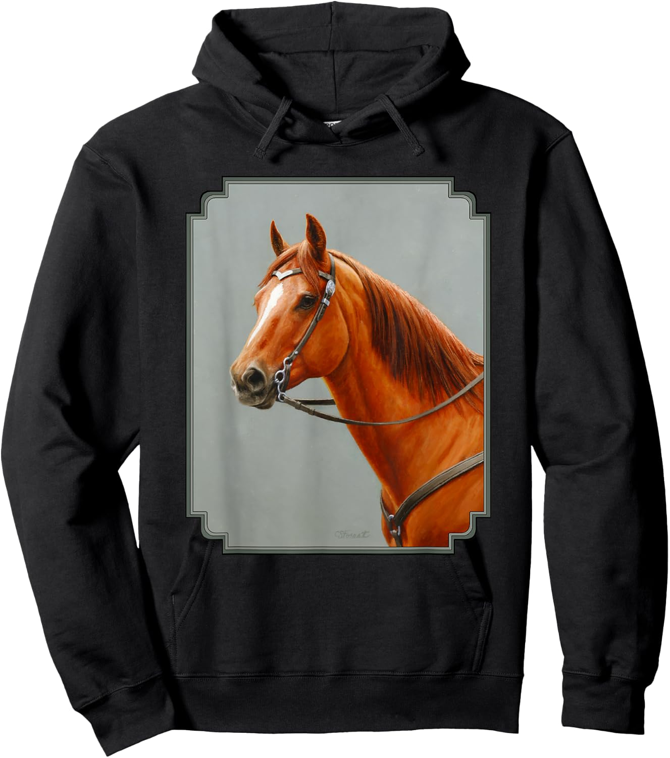 Beautiful Red Dun Chestnut Sorrel Western Quarter Horse Hoodie - Hoodie | Black