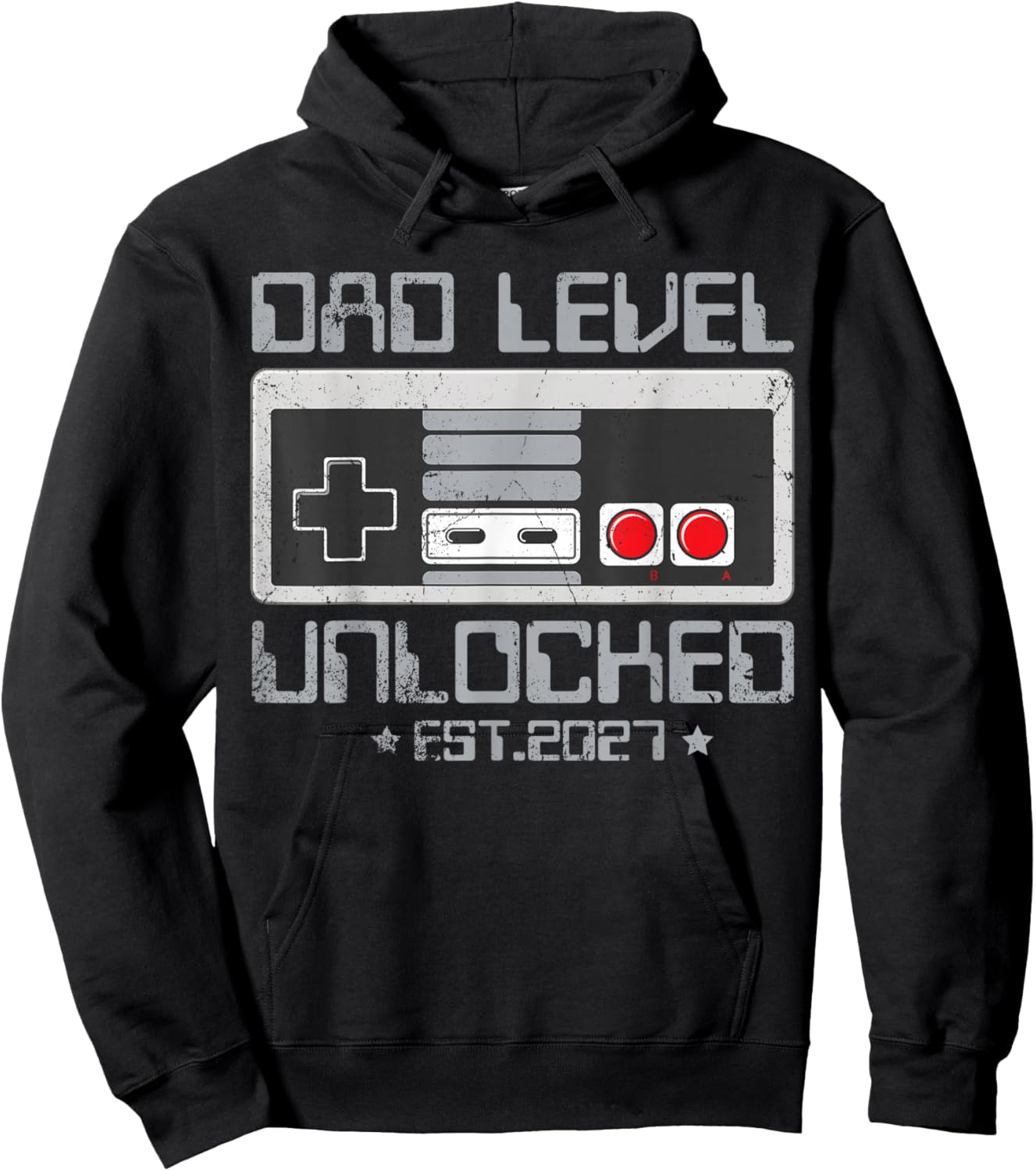 Dad Level Unlocked 2027 First Time Soon to Be Gamer Daddy Hoodie - Hoodie | Black