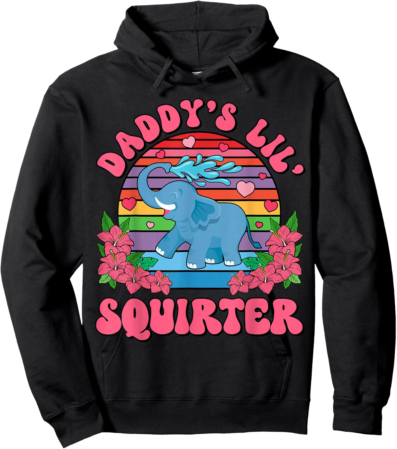 Inappropriate Funny Daddy's Lil Squirter Embarrassing Women Hoodie - Hoodie | Black
