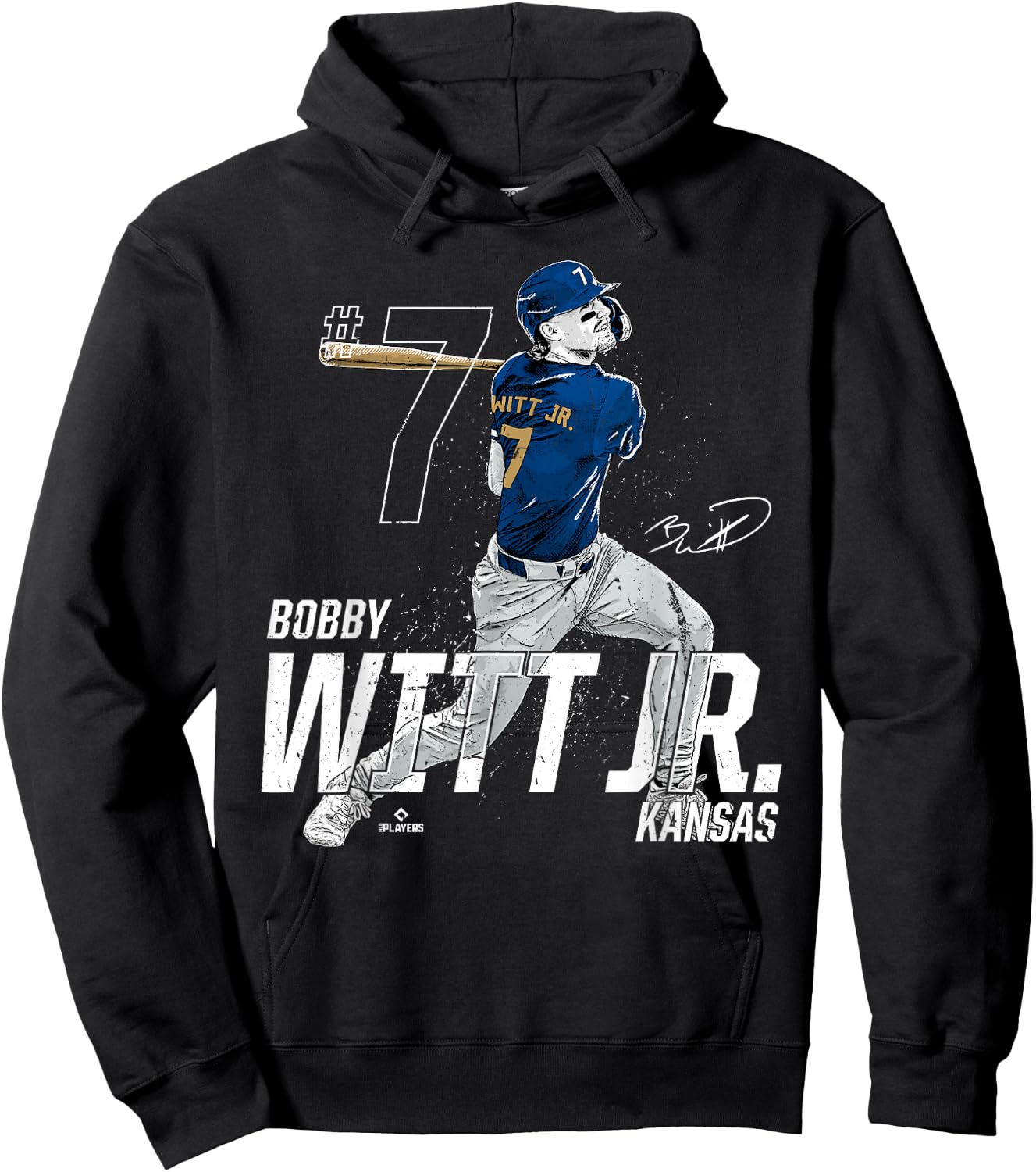 Dynamic Pose Bobby WITT Jr Kansas City Baseball MLBPA Hoodie - Hoodie | Black